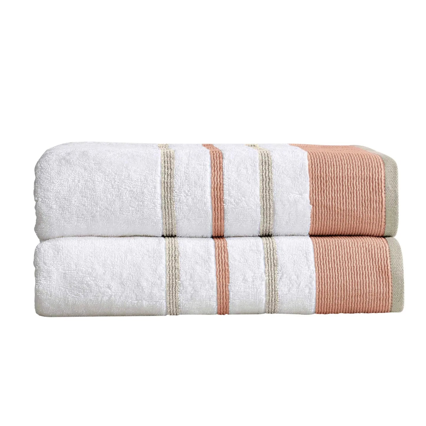 Decorative Cotton Stripe Bath Towel Set - Noelle Collection from PriceLows™