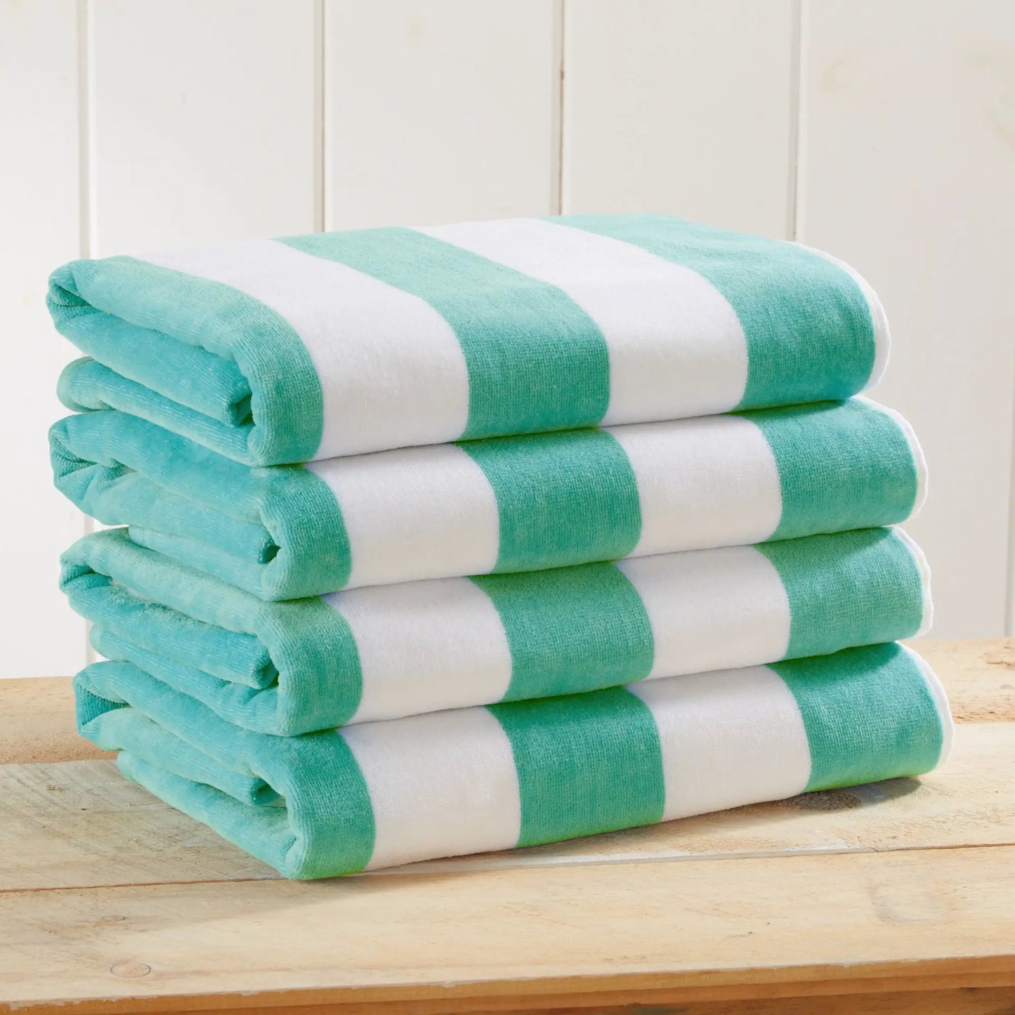 Cotton Velour Cabana Stripe Beach Towel - Novia Collection from PriceLows™