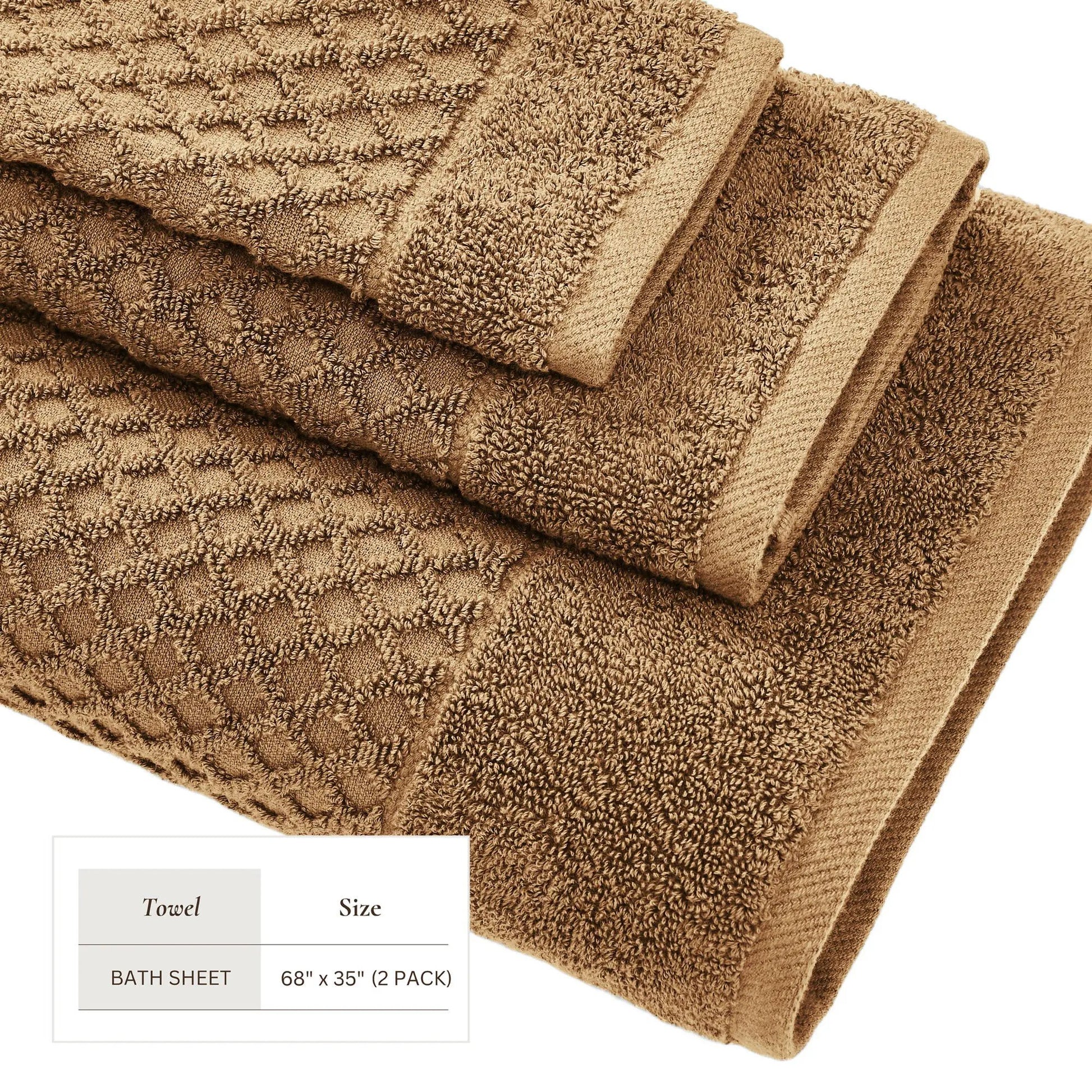 Cotton Diamond Waffle Weave Bath Towel Set - Grayson Collection from PriceLows™