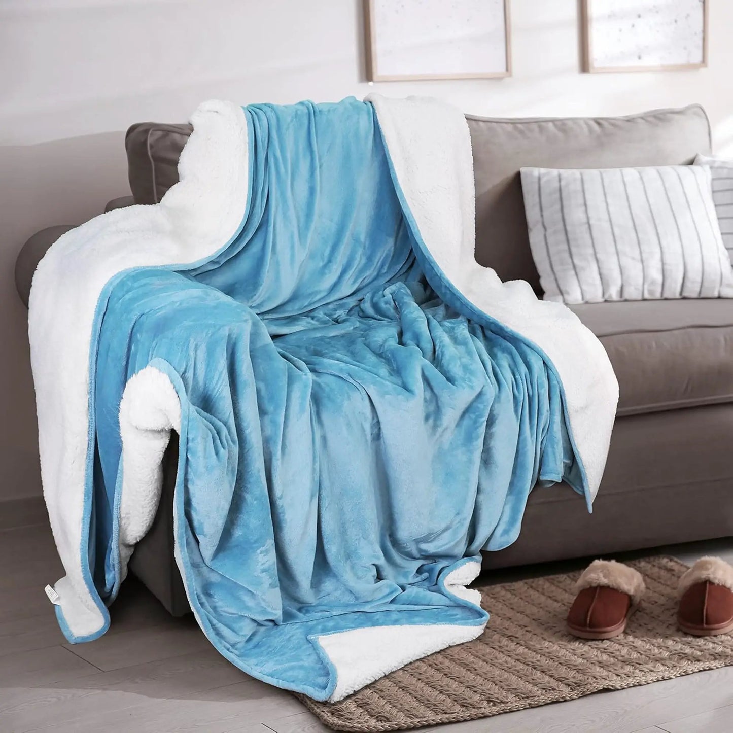 Velvet Plush Sherpa Bed Blanket - Sherpa Fleece Collection from PriceLows™