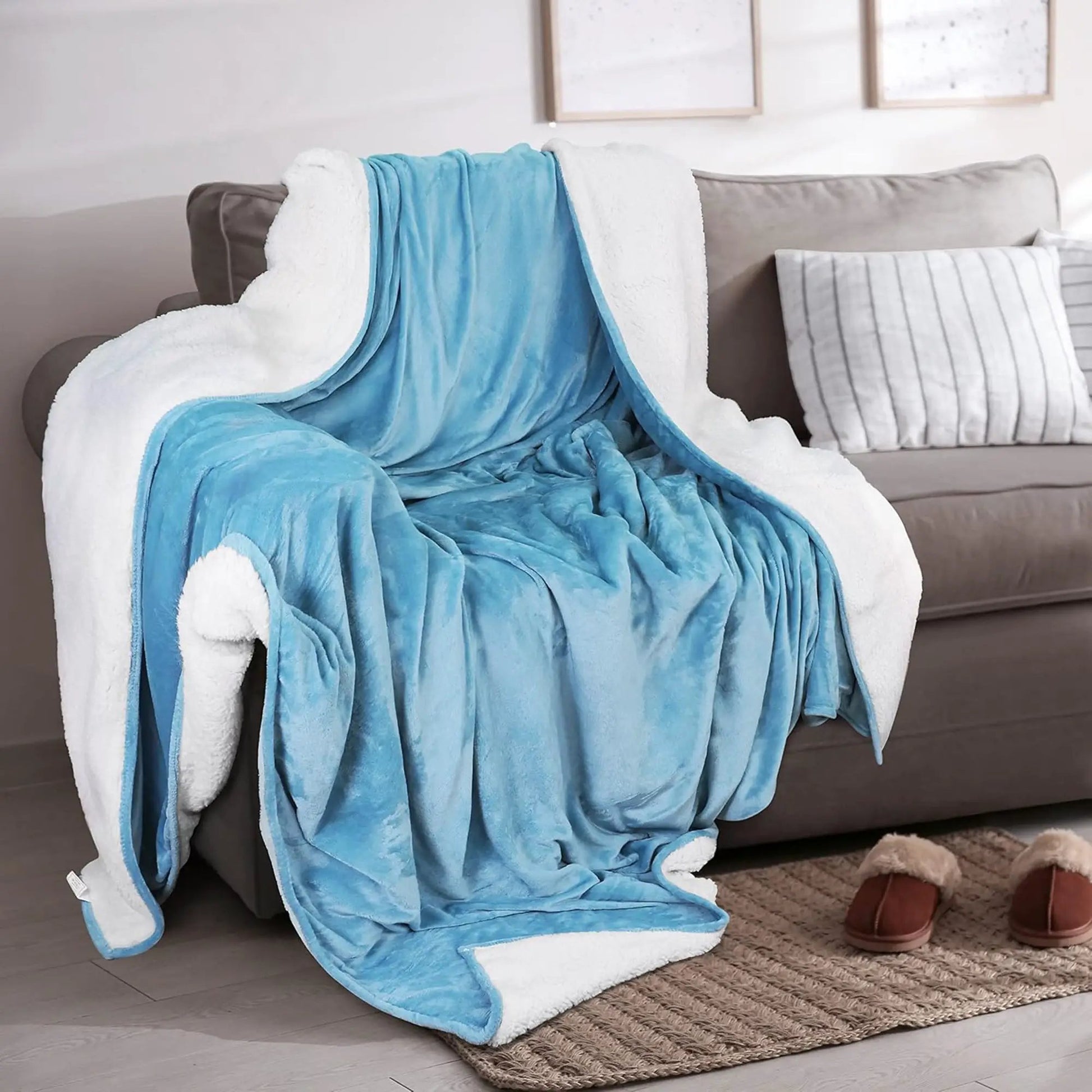 Velvet Plush Sherpa Bed Blanket - Sherpa Fleece Collection from PriceLows™