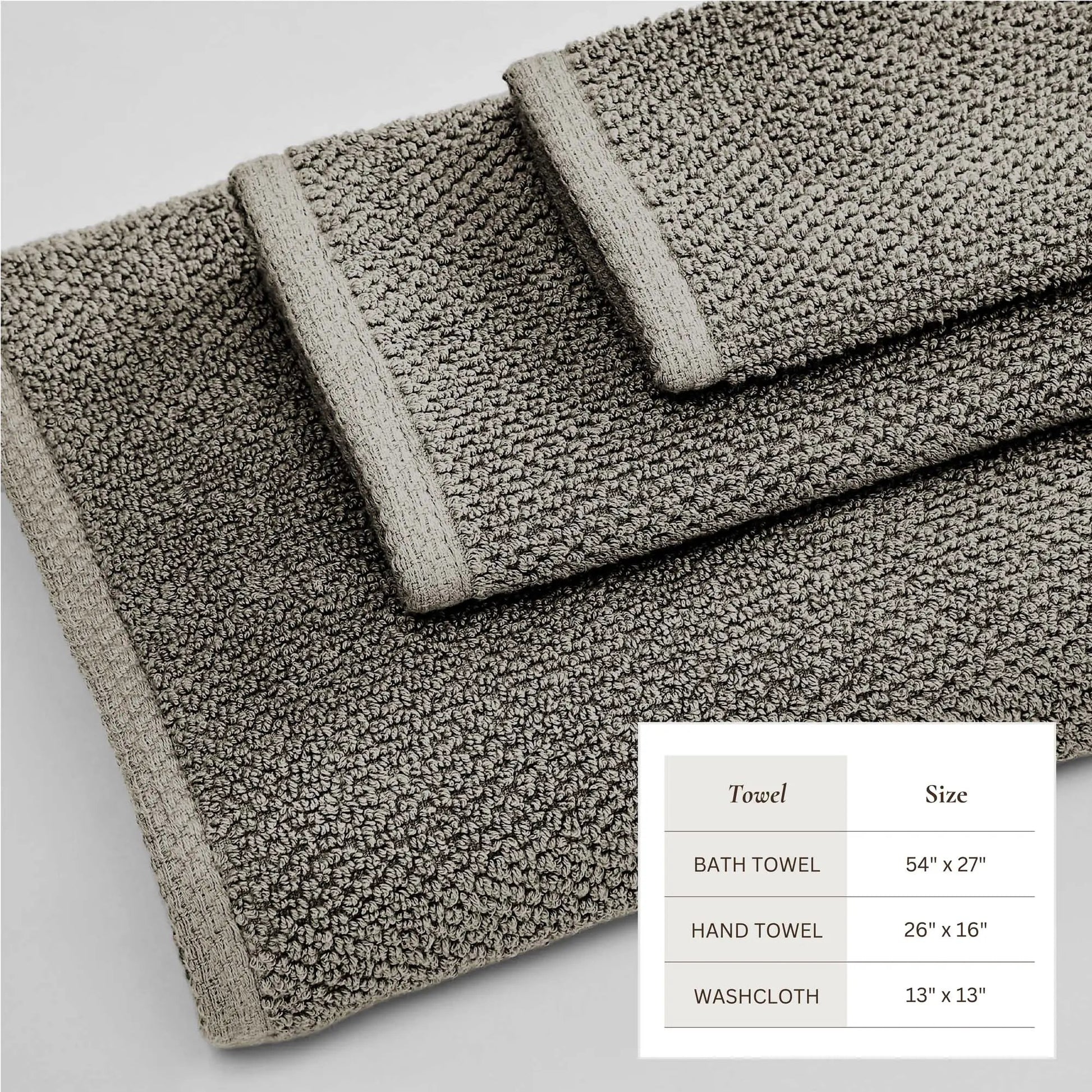 Cotton Textured Bath Towel Set - Acacia Collection from PriceLows™