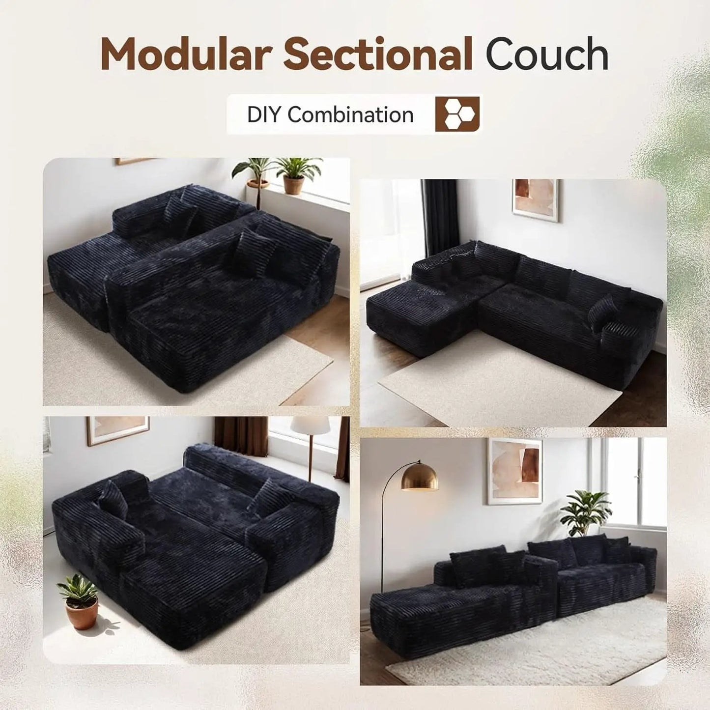 Versatile L Shaped Modular Couch for Living Room from PriceLows™