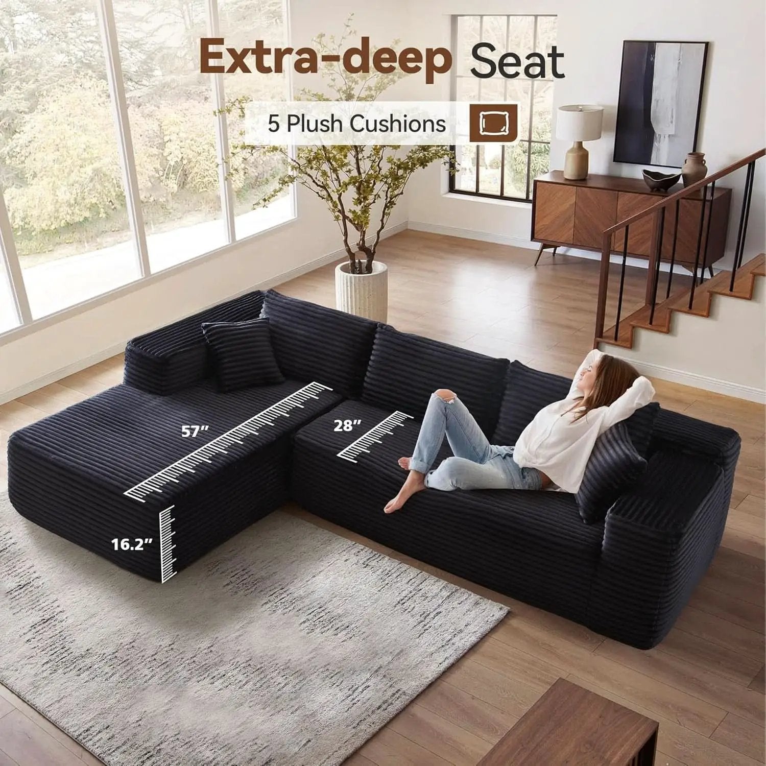 Versatile L Shaped Modular Couch for Living Room from PriceLows™
