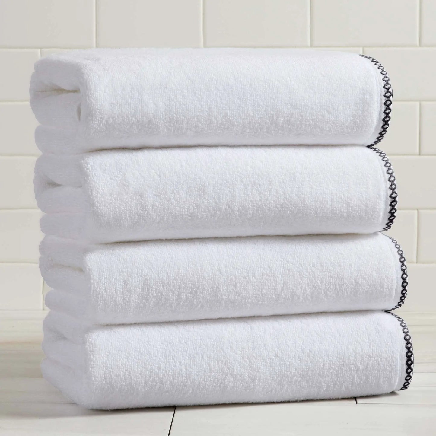 Cotton Border-Stitched 6-Piece Towel Set - Valery Collection from PriceLows™