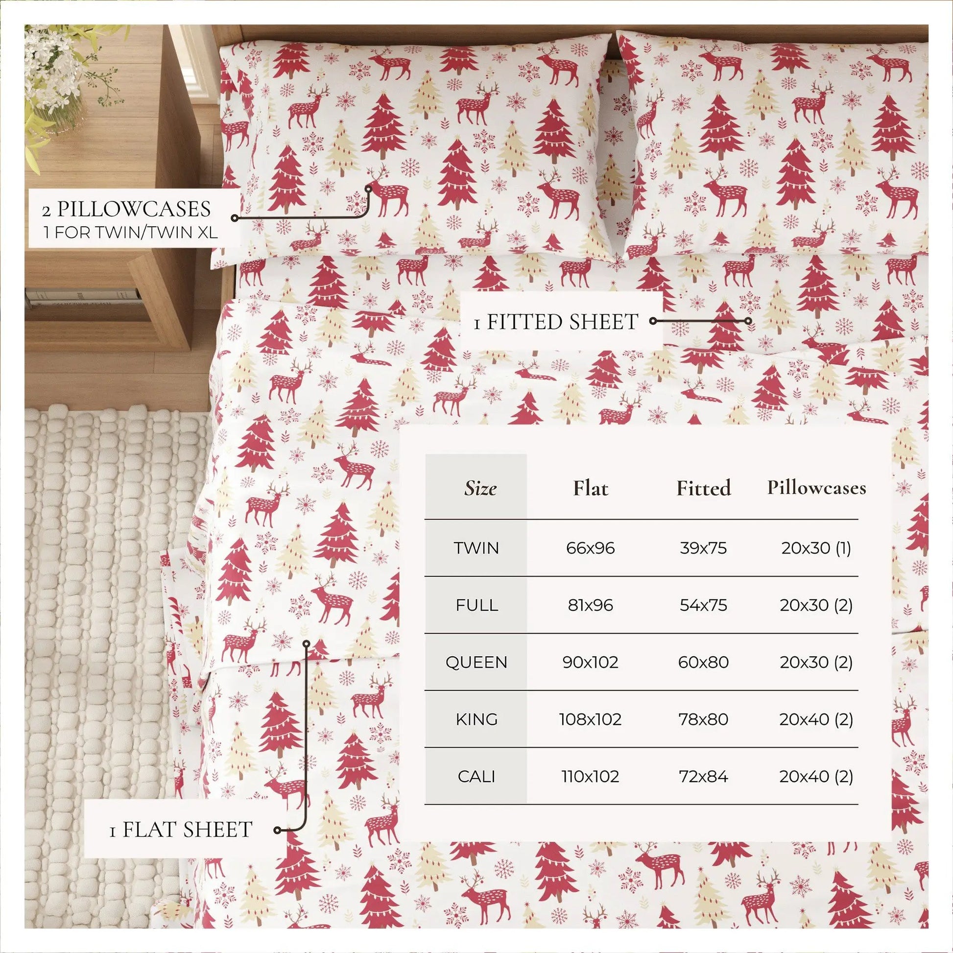 100% Turkish Cotton Flannel Sheet Sets - Boulder Collection from PriceLows™