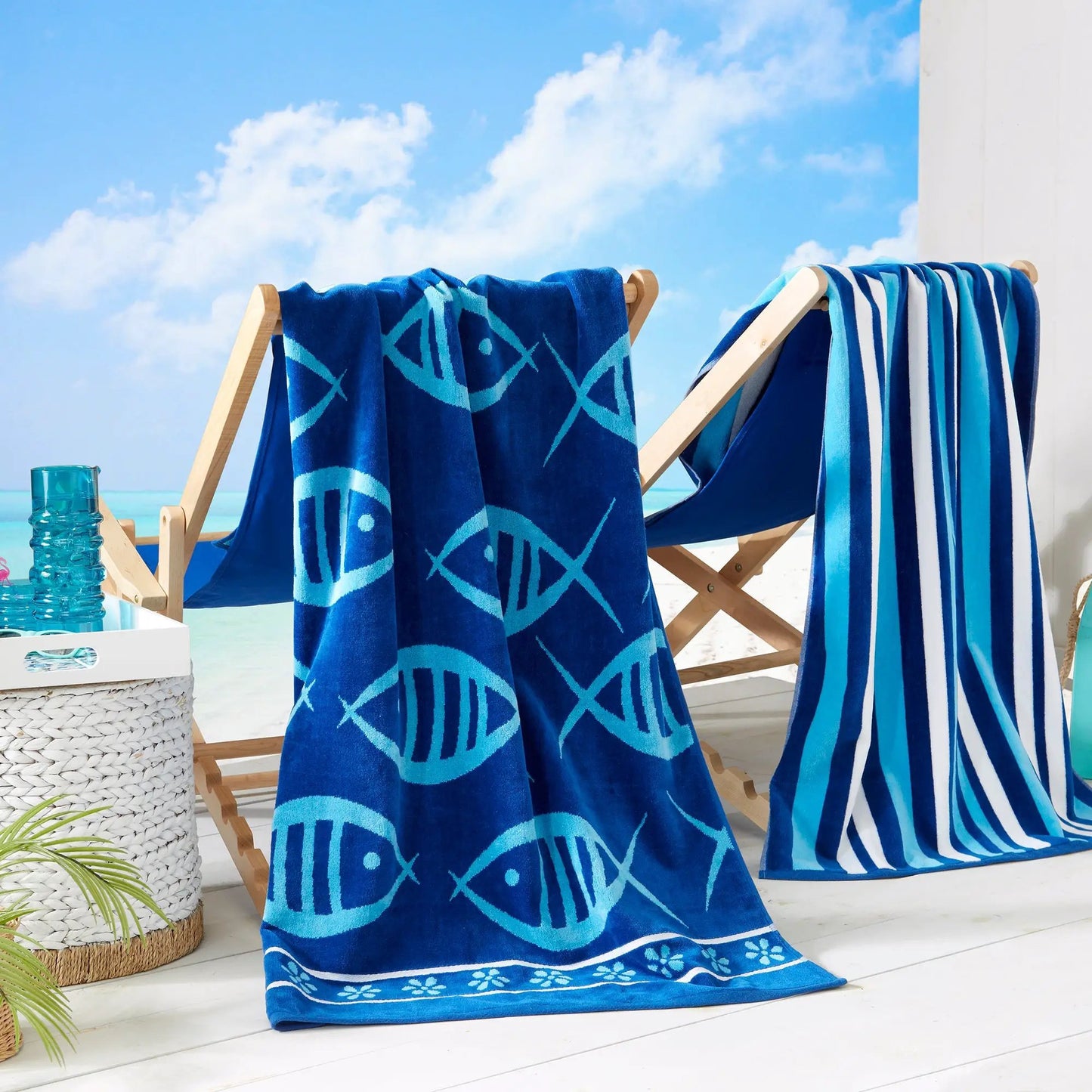 Cotton Velour Beach Towel - Maui Collection from PriceLows™