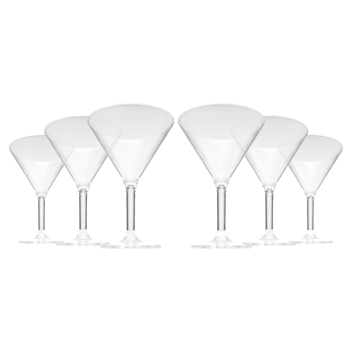 Barcelona Acrylic Martini Cocktail Glassware | 10 oz | Set of 6 | Glass