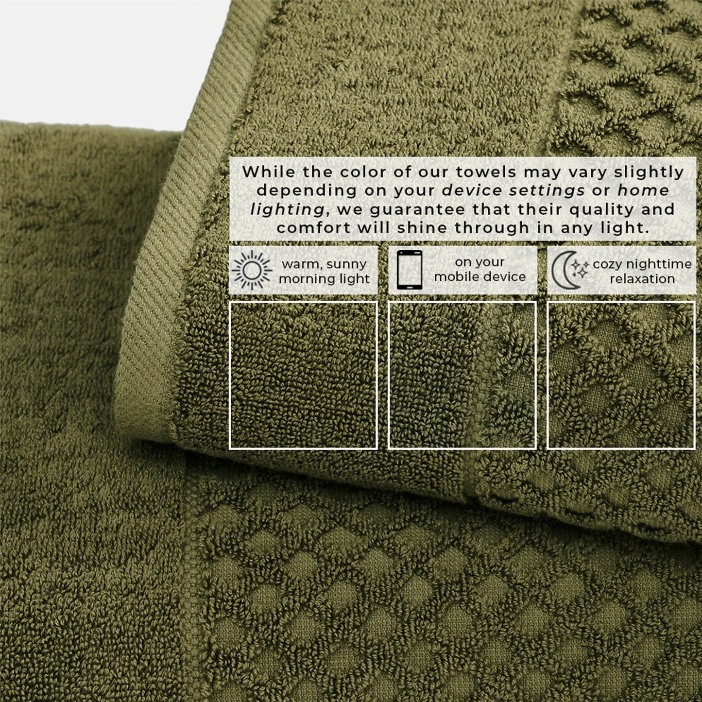 Cotton Diamond Waffle Weave Bath Towel Set - Grayson Collection from PriceLows™