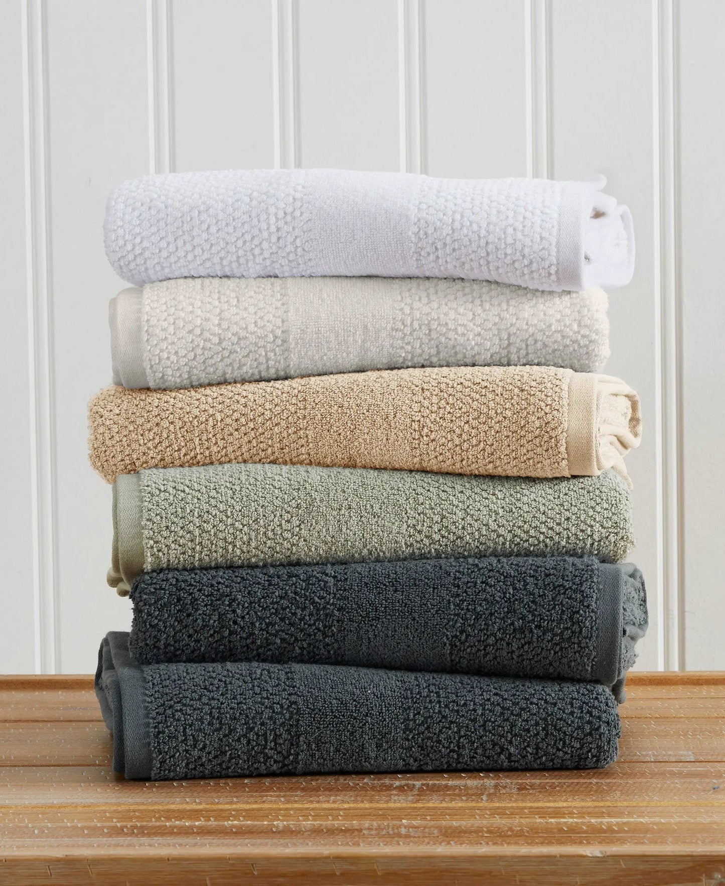 100% Cotton Woven Texture Bath Towel Set - Marbella Collection from PriceLows™