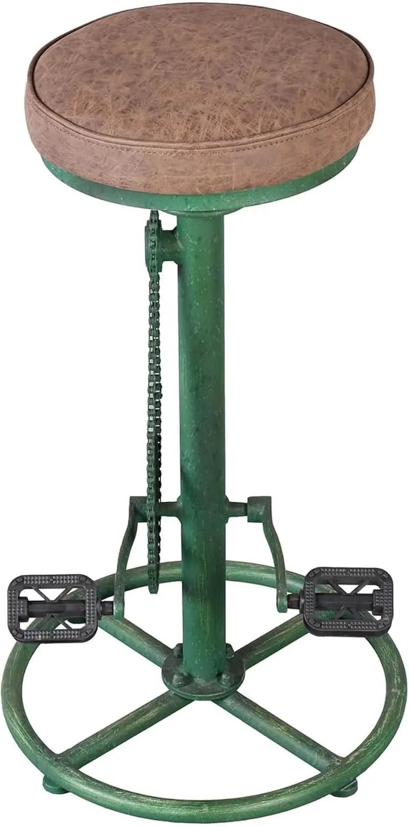Antique Green Height Adjustable Bar Stool Set Of 2 With Bicycle Wheel Design from PriceLows™