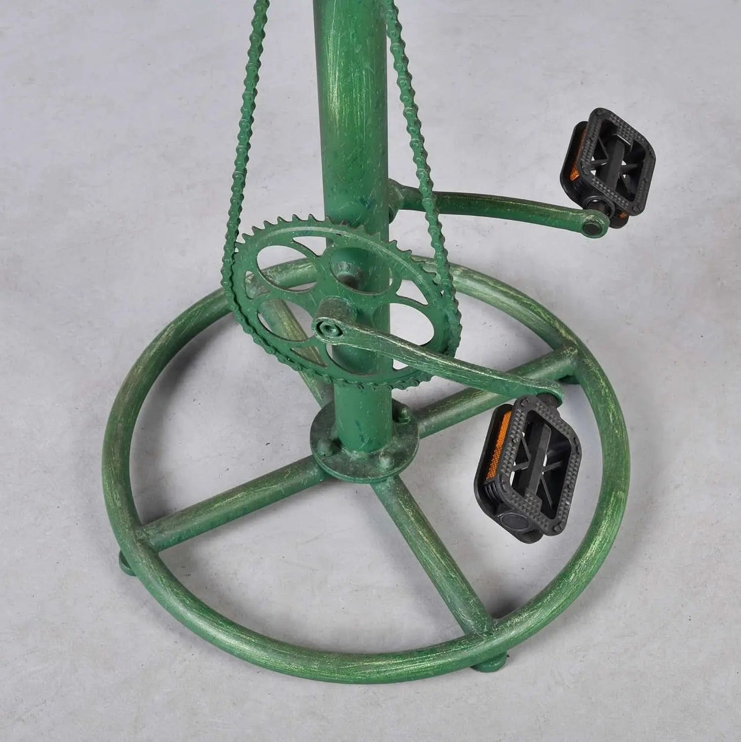 Antique Green Height Adjustable Bar Stool Set Of 2 With Bicycle Wheel Design from PriceLows™