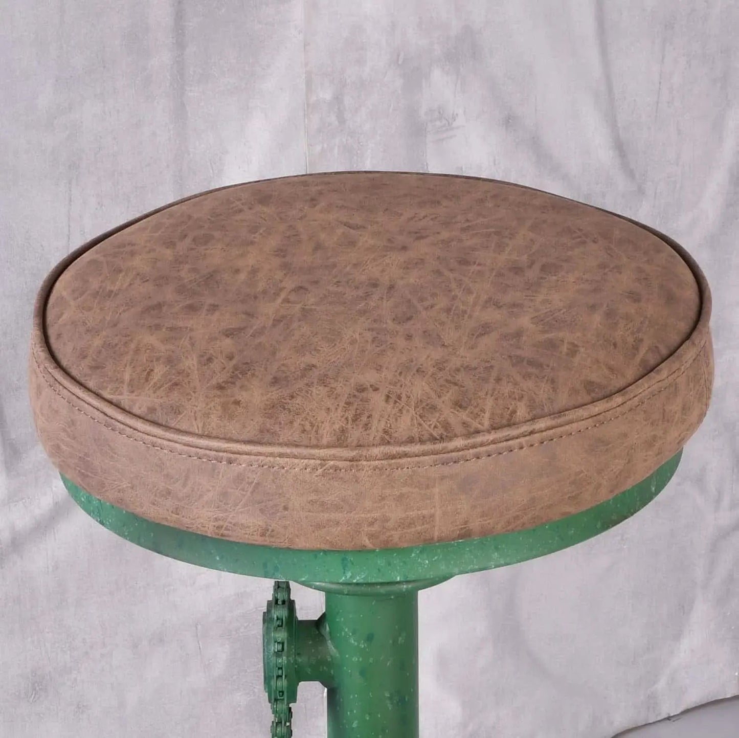 Antique Green Height Adjustable Bar Stool Set Of 2 With Bicycle Wheel Design from PriceLows™