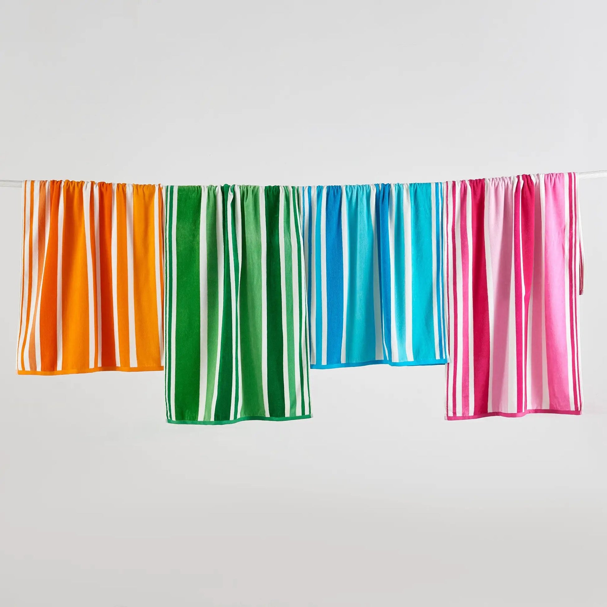 Cotton Velour Cabana Stripe Beach Towel - Novia Collection from PriceLows™