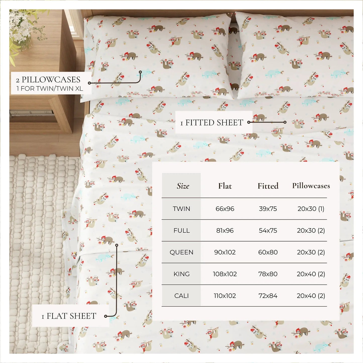 Turkish Cotton Christmas Flannel Sheet - Whittaker Collection from PriceLows™
