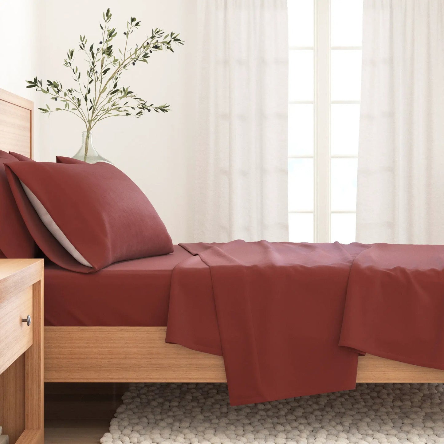 Cotton Solid Flannel Sheet - Nordic Collection from PriceLows™