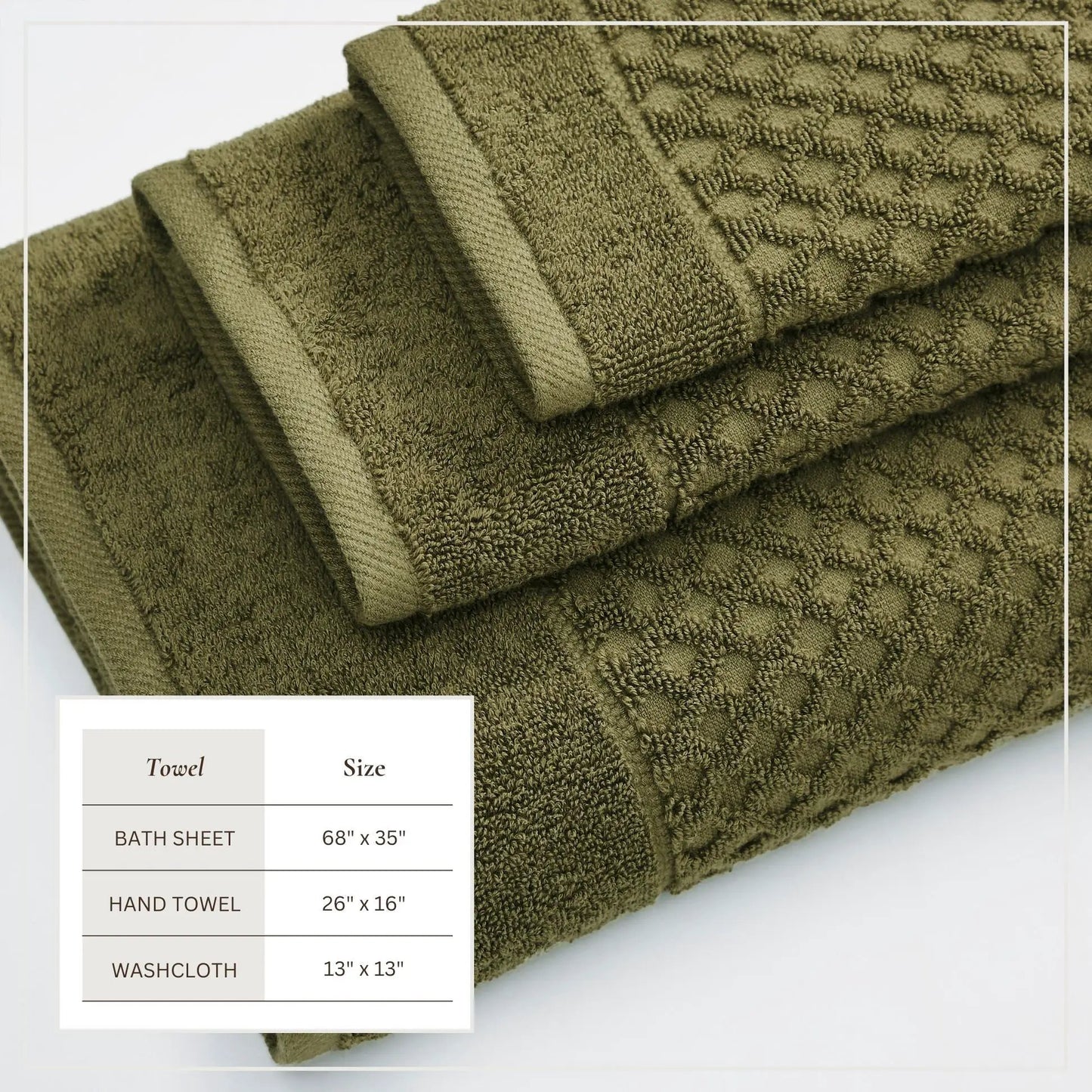 Cotton Diamond Waffle Weave Bath Towel Set - Grayson Collection from PriceLows™