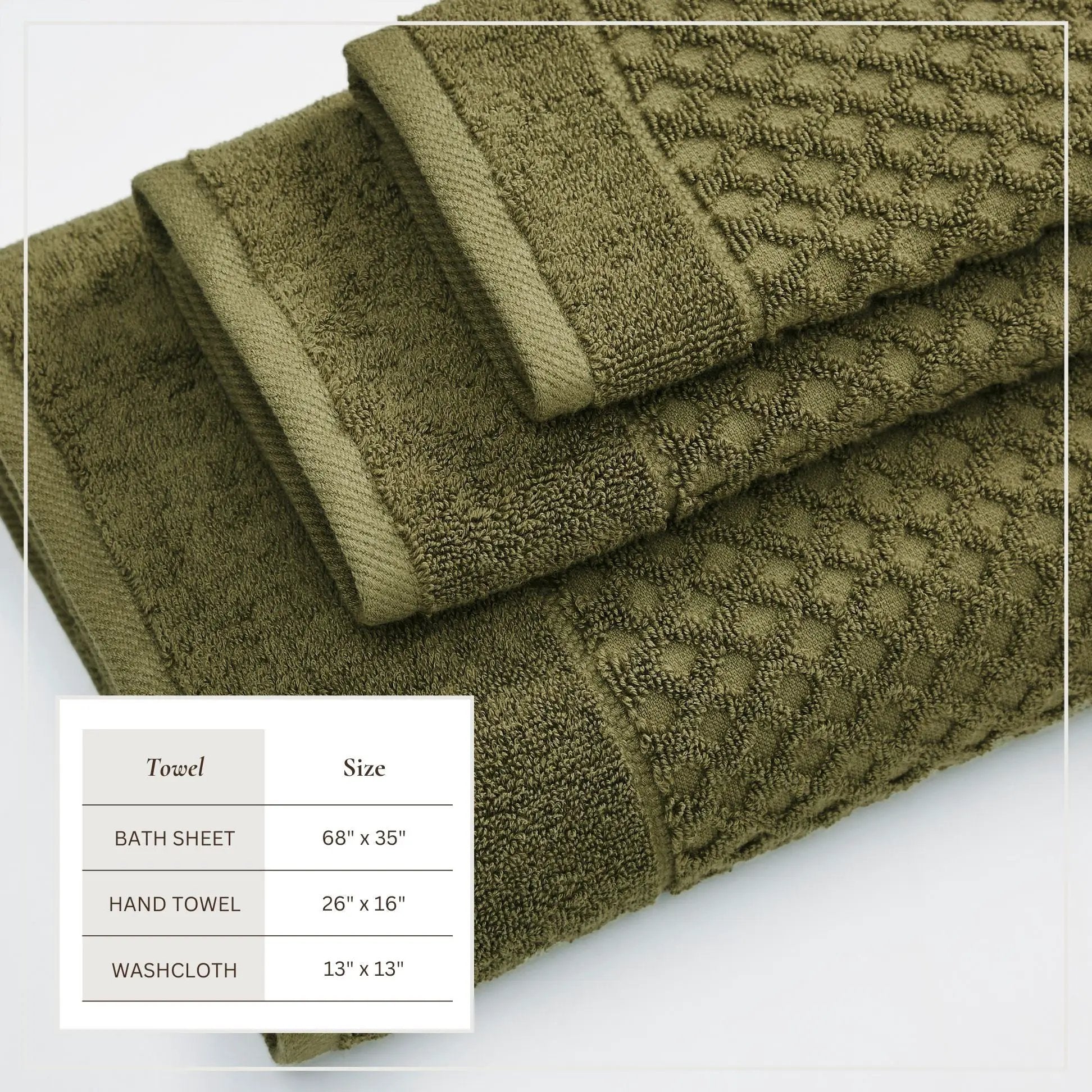 Cotton Diamond Waffle Weave Bath Towel Set - Grayson Collection from PriceLows™