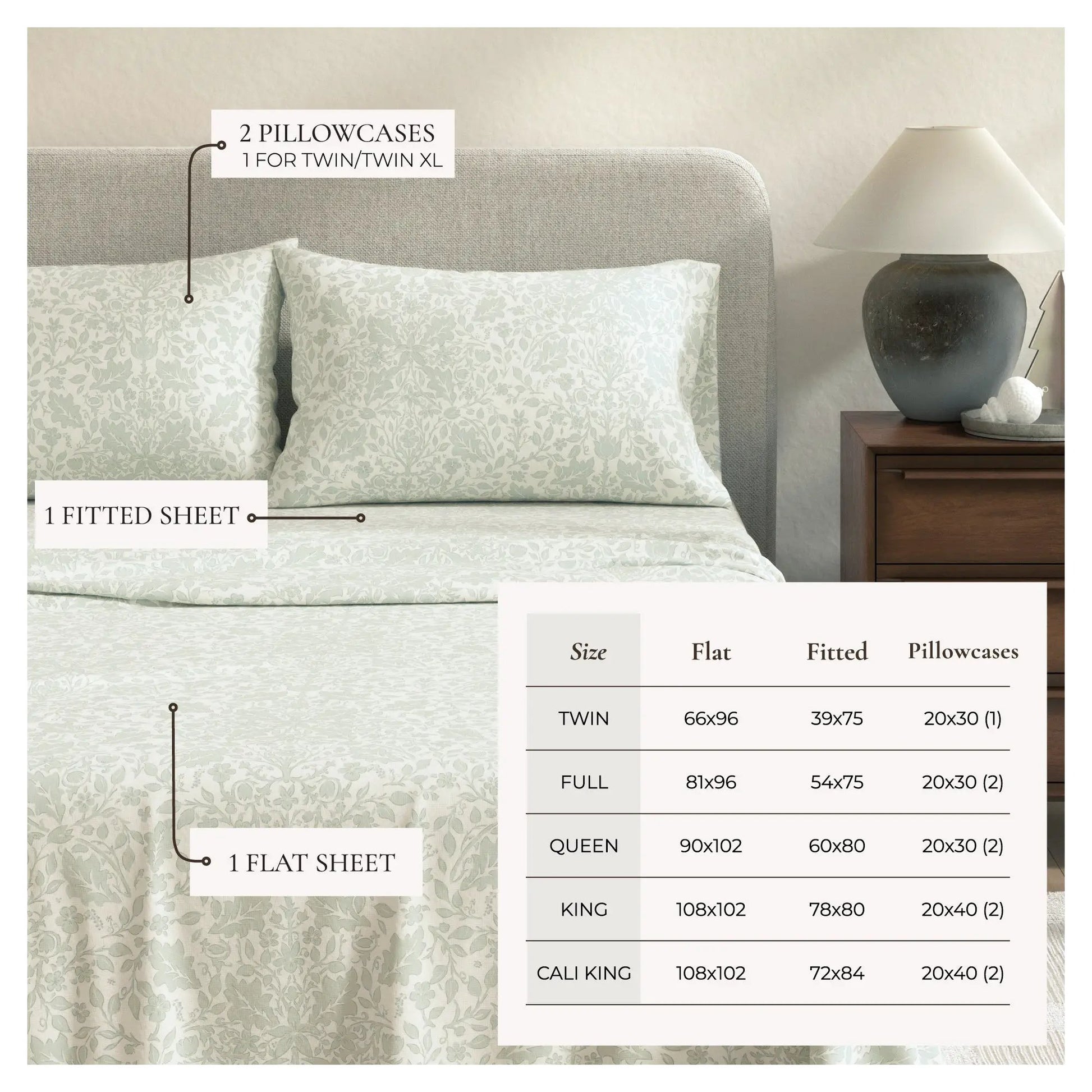 Turkish Cotton Flannel Sheet Set - Winter Floral Collection from PriceLows™
