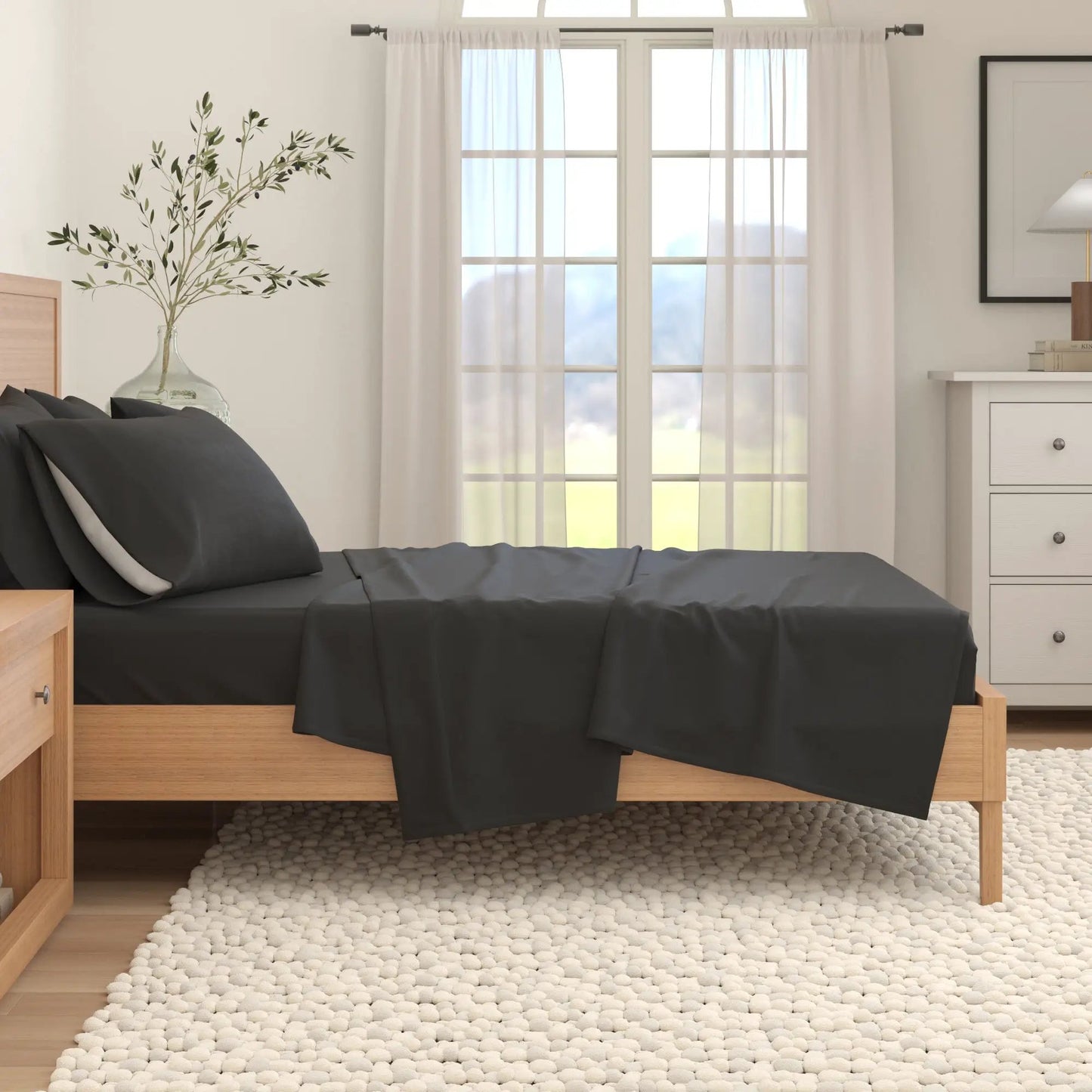 Cotton Solid Flannel Sheet - Nordic Collection from PriceLows™