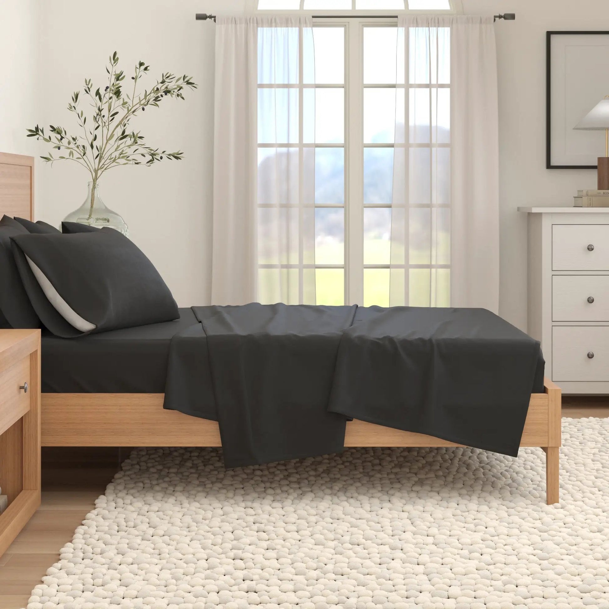 Cotton Solid Flannel Sheet - Nordic Collection from PriceLows™