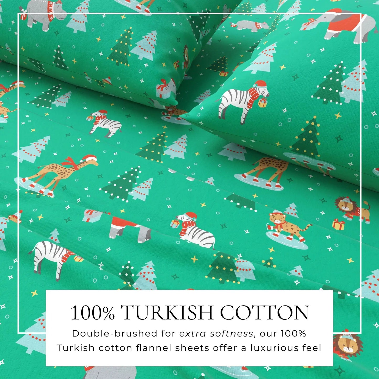 Turkish Cotton Christmas Flannel Sheet - Whittaker Collection from PriceLows™