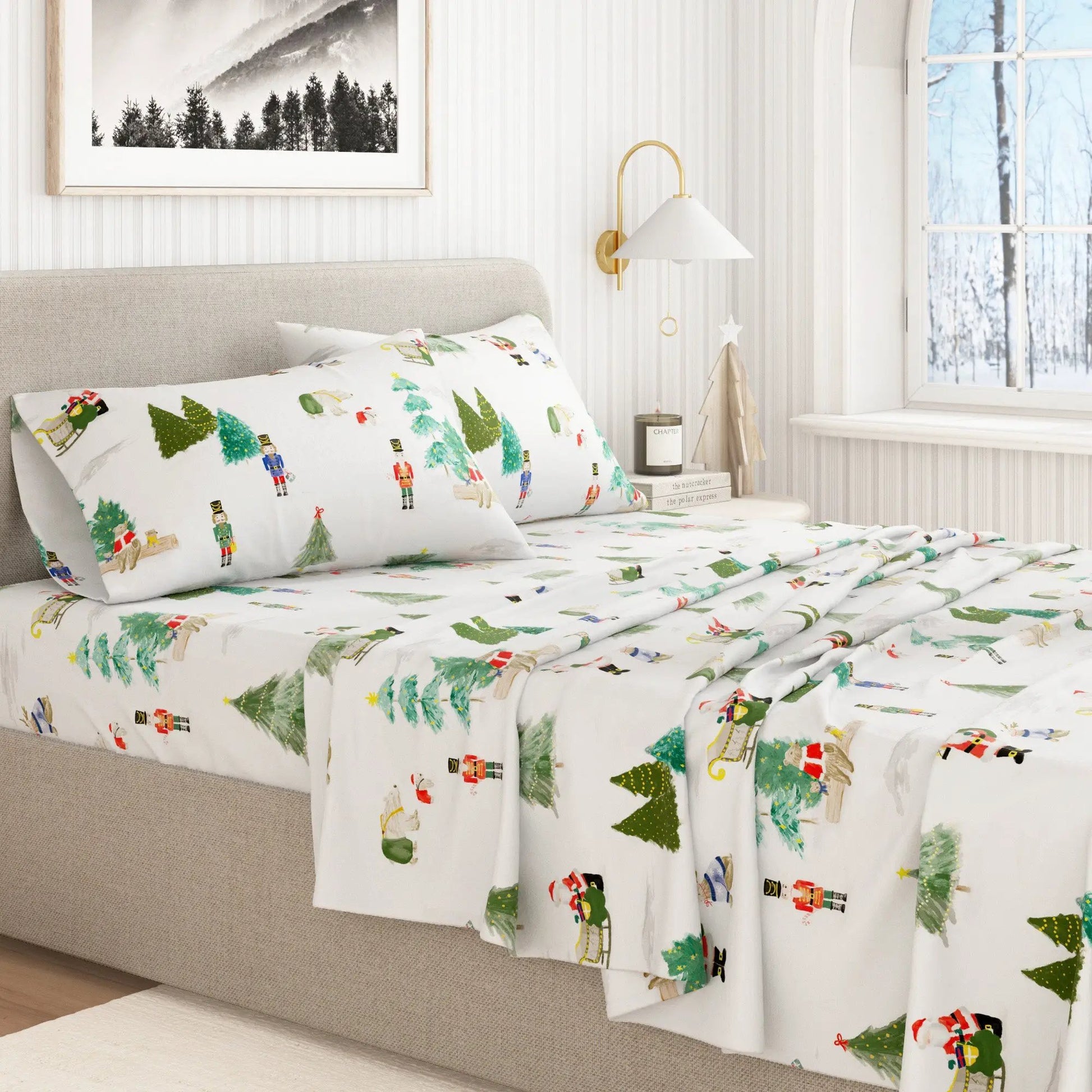 Turkish Cotton Christmas Flannel Sheet Set - Whittaker Collection from PriceLows™
