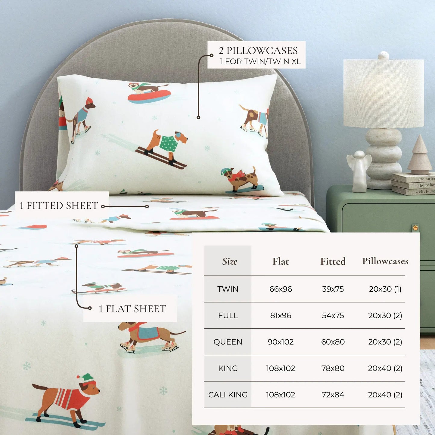 Turkish Cotton Christmas Flannel Sheet Set - Whittaker Collection from PriceLows™