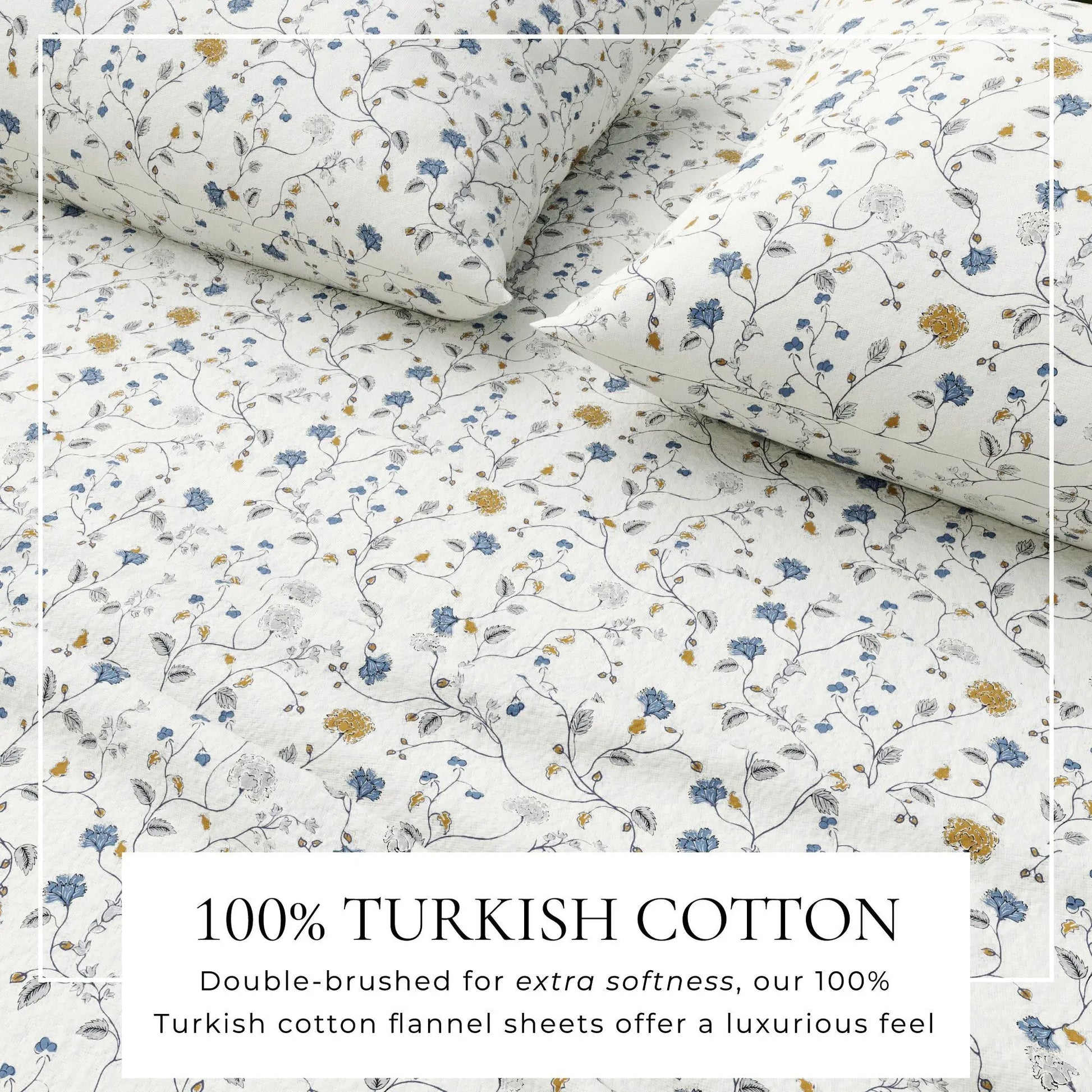 Turkish Cotton Flannel Sheet Set - Winter Floral Collection from PriceLows™