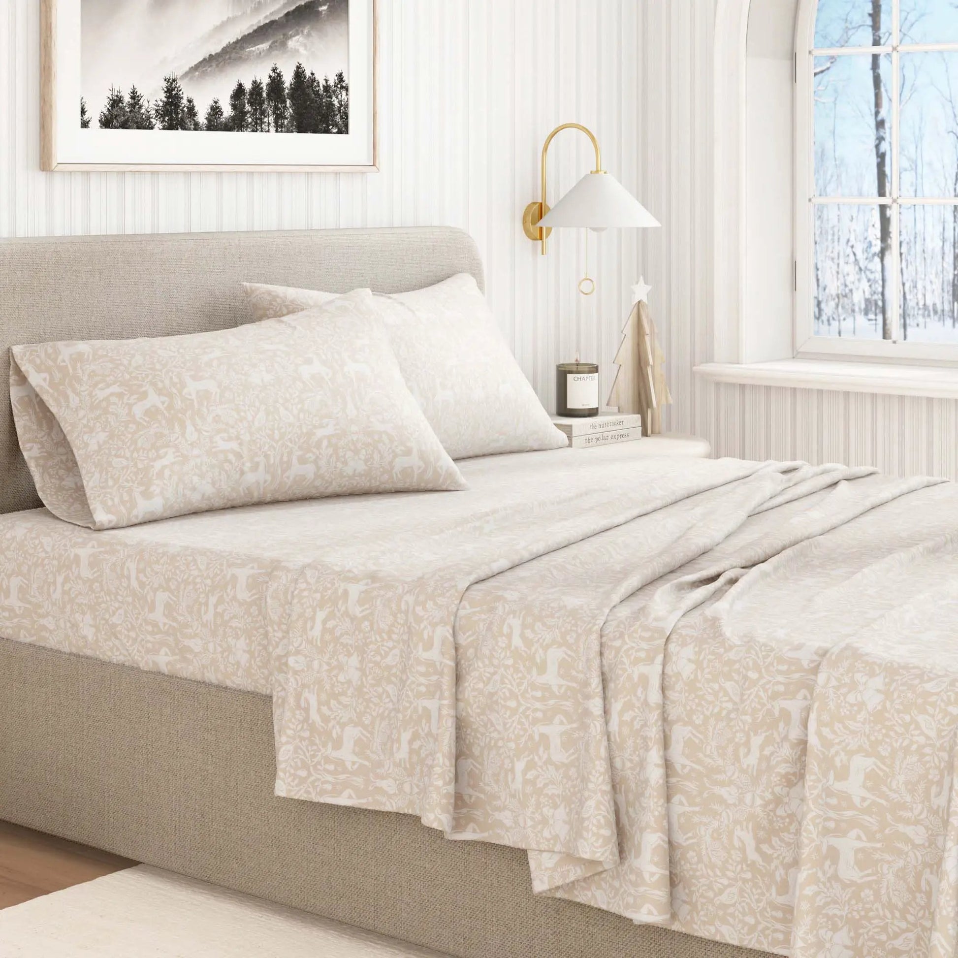 Turkish Cotton Flannel Sheet Set - Elevated Holiday Collection from PriceLows™