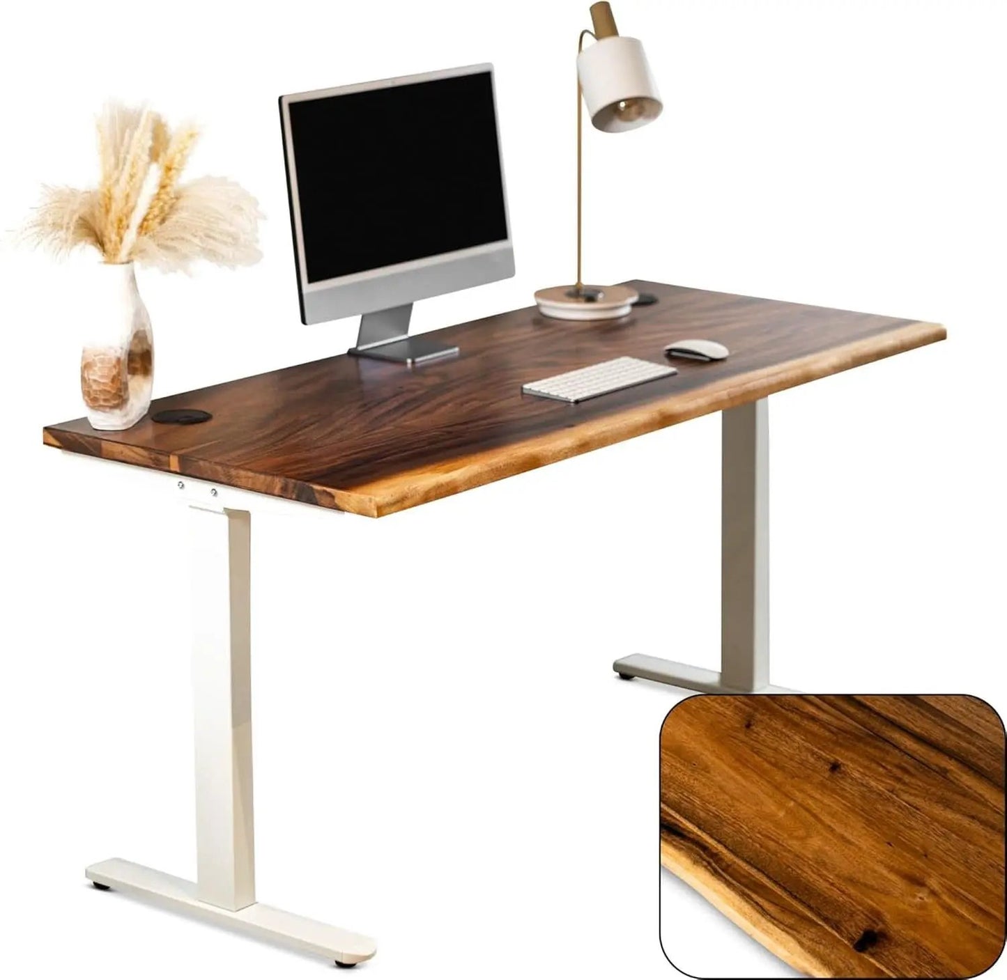 Walnut Solid Wood Adjustable Height Standing Desk Home Office from PriceLows™