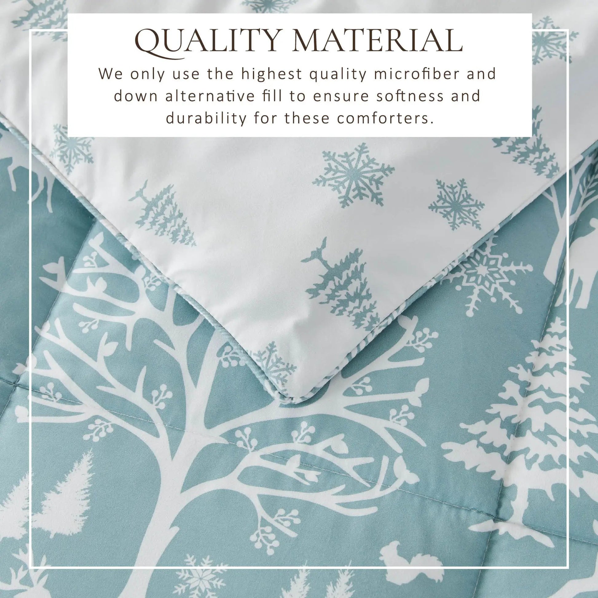 Reversible Christmas Comforter and Sham Set - Holiday / Lodge Odette Collection from PriceLows™