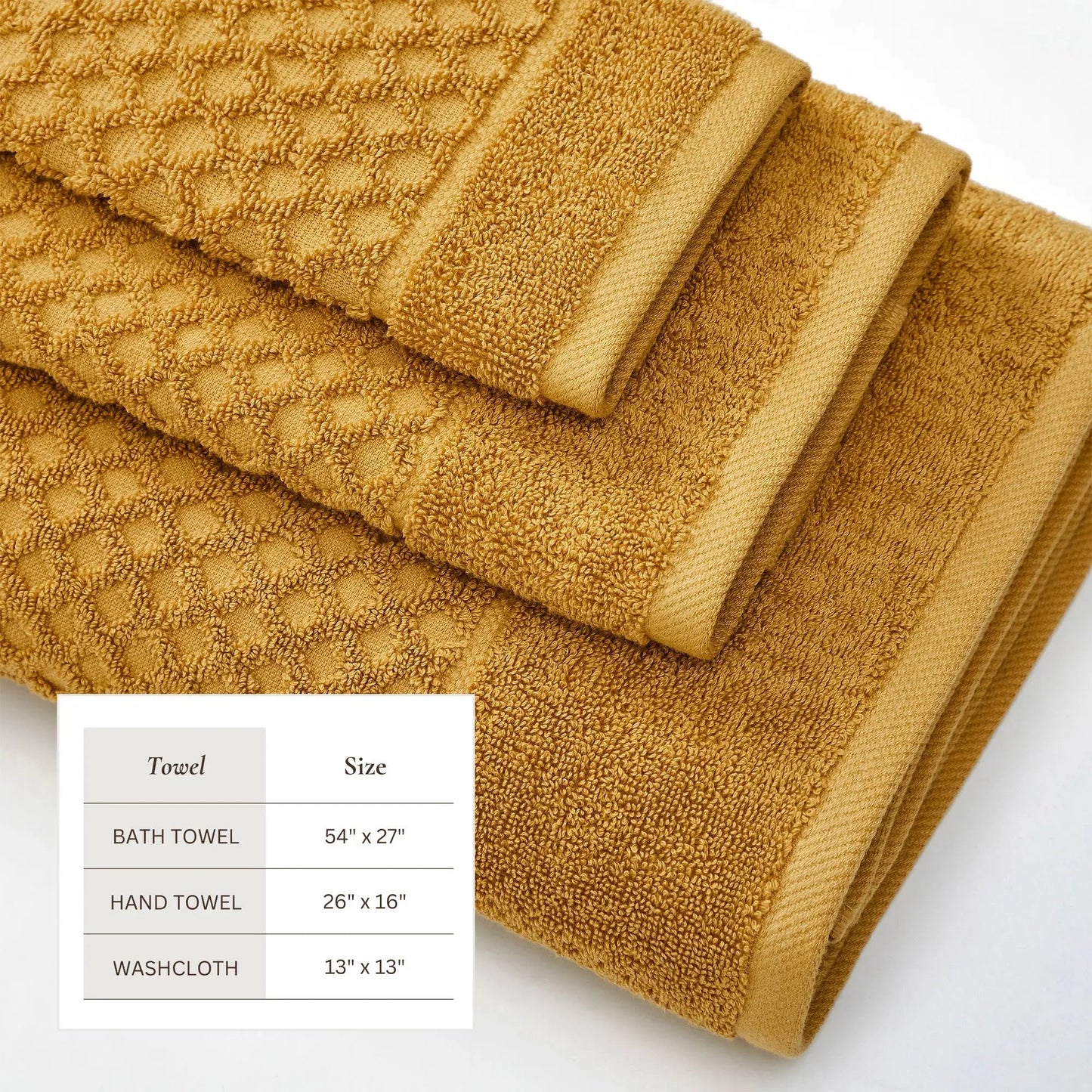 Cotton Diamond Waffle Weave Bath Towel Set - Grayson Collection from PriceLows™
