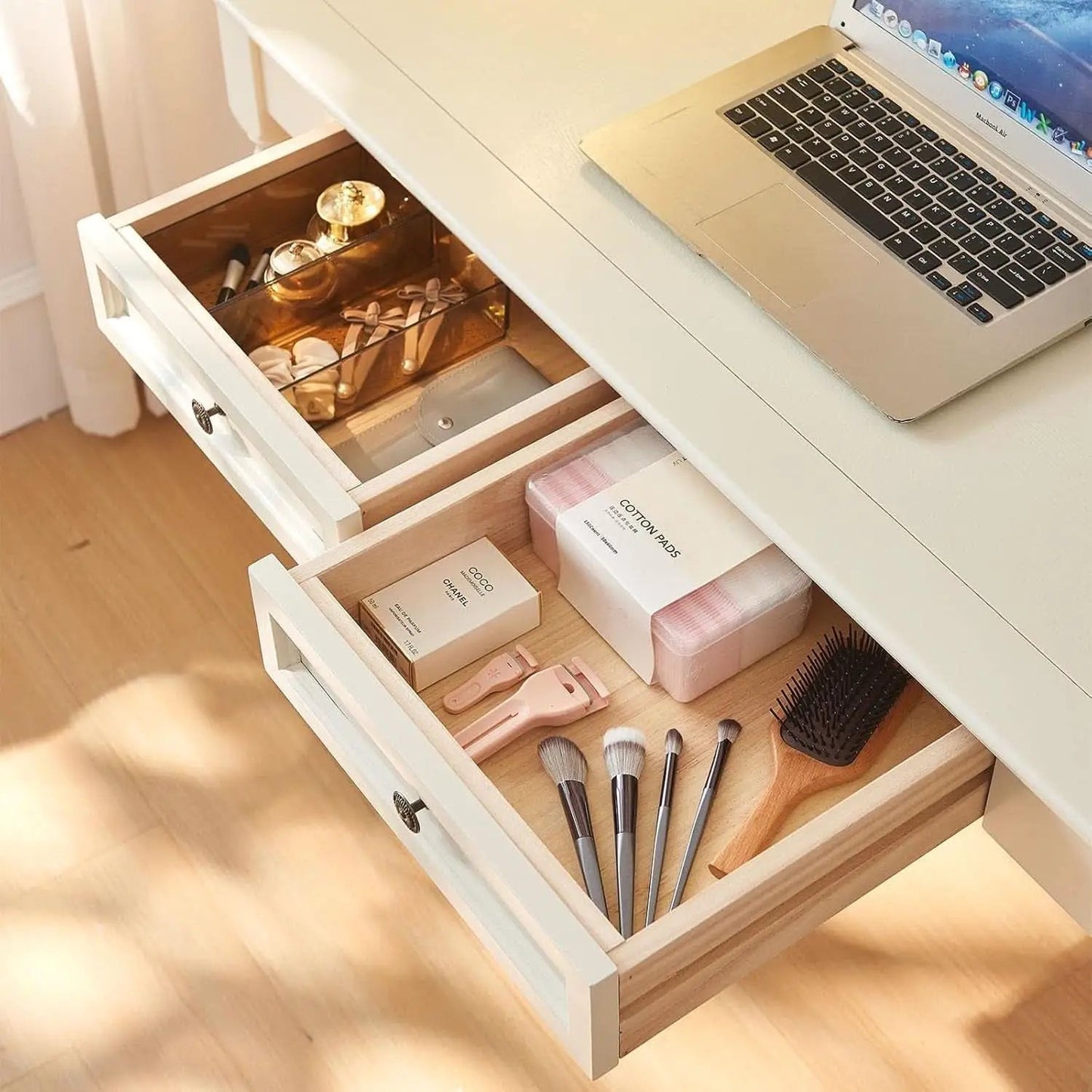 47 Inch Desk With Drawers Solid Wood Home Office Desk from PriceLows™