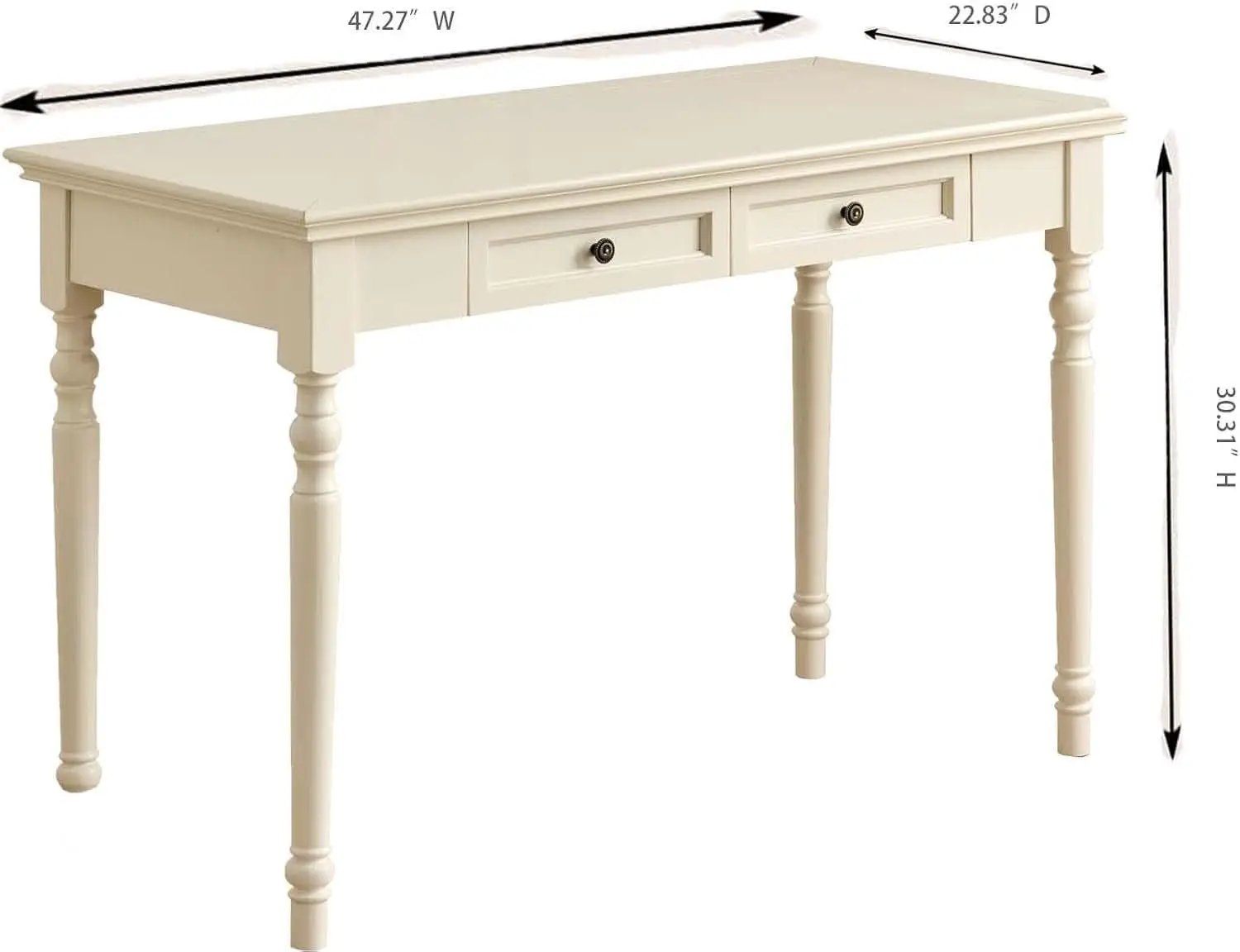 47 Inch Desk With Drawers Solid Wood Home Office Desk from PriceLows™