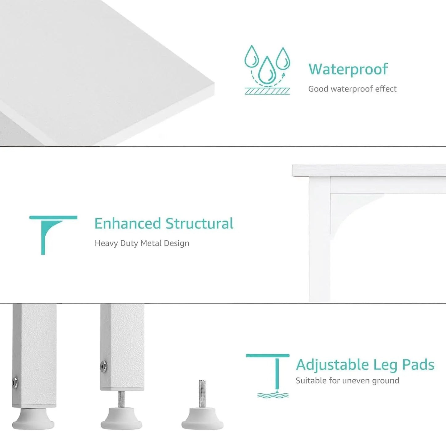 White 40 Inch Computer Desk With Drawers For Small Space Home Office from PriceLows™