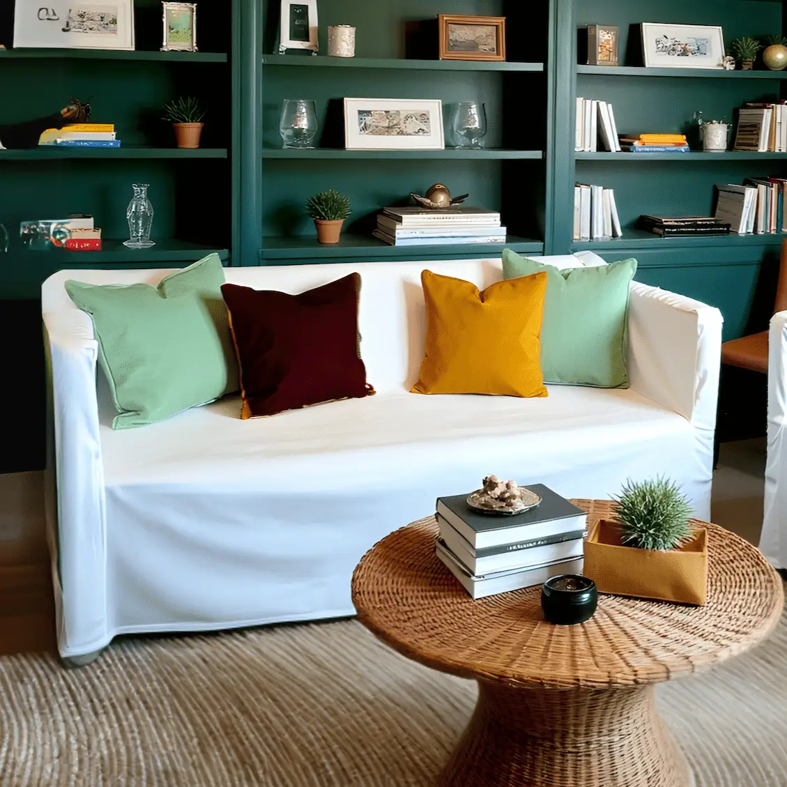 Solid White European Linen Slipcover – Compatible with IKEA Knopparp Sofa (2-Seater or 3-Seater) from PriceLows™