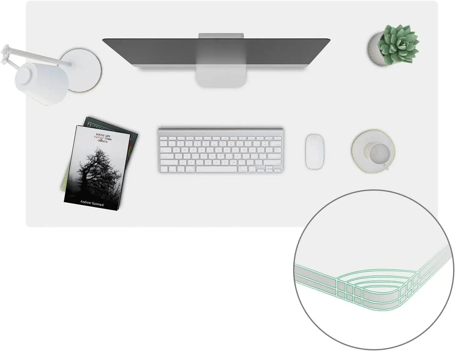 Particle Board Tabletop 55x28 Inches White Standing Desk from PriceLows™