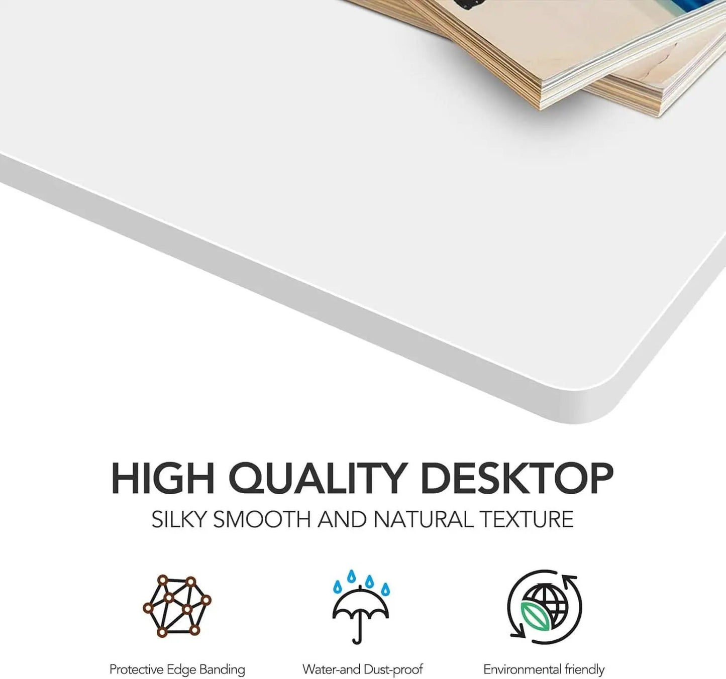Particle Board Tabletop 55x28 Inches White Standing Desk from PriceLows™