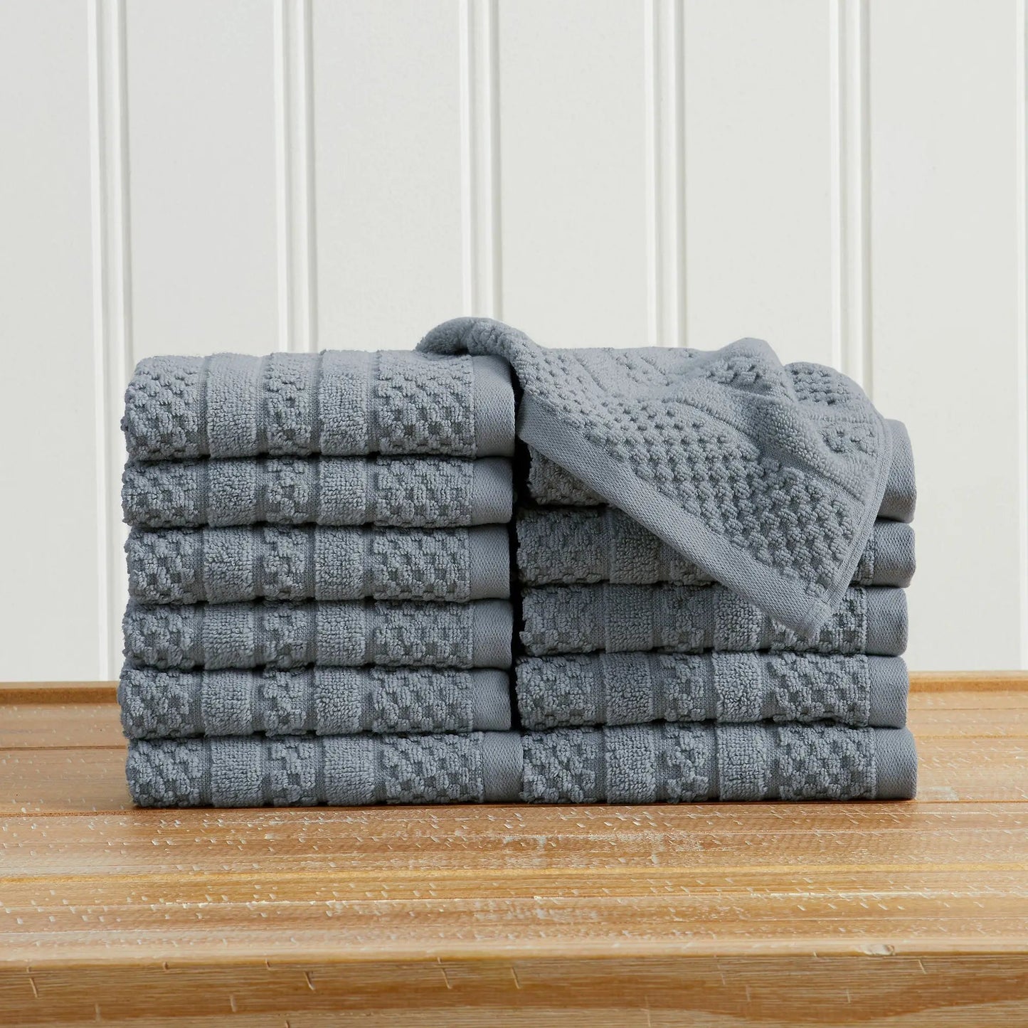 100% Cotton Checkered Jacquard Bath Towel Set - Giuliana Collection from PriceLows™