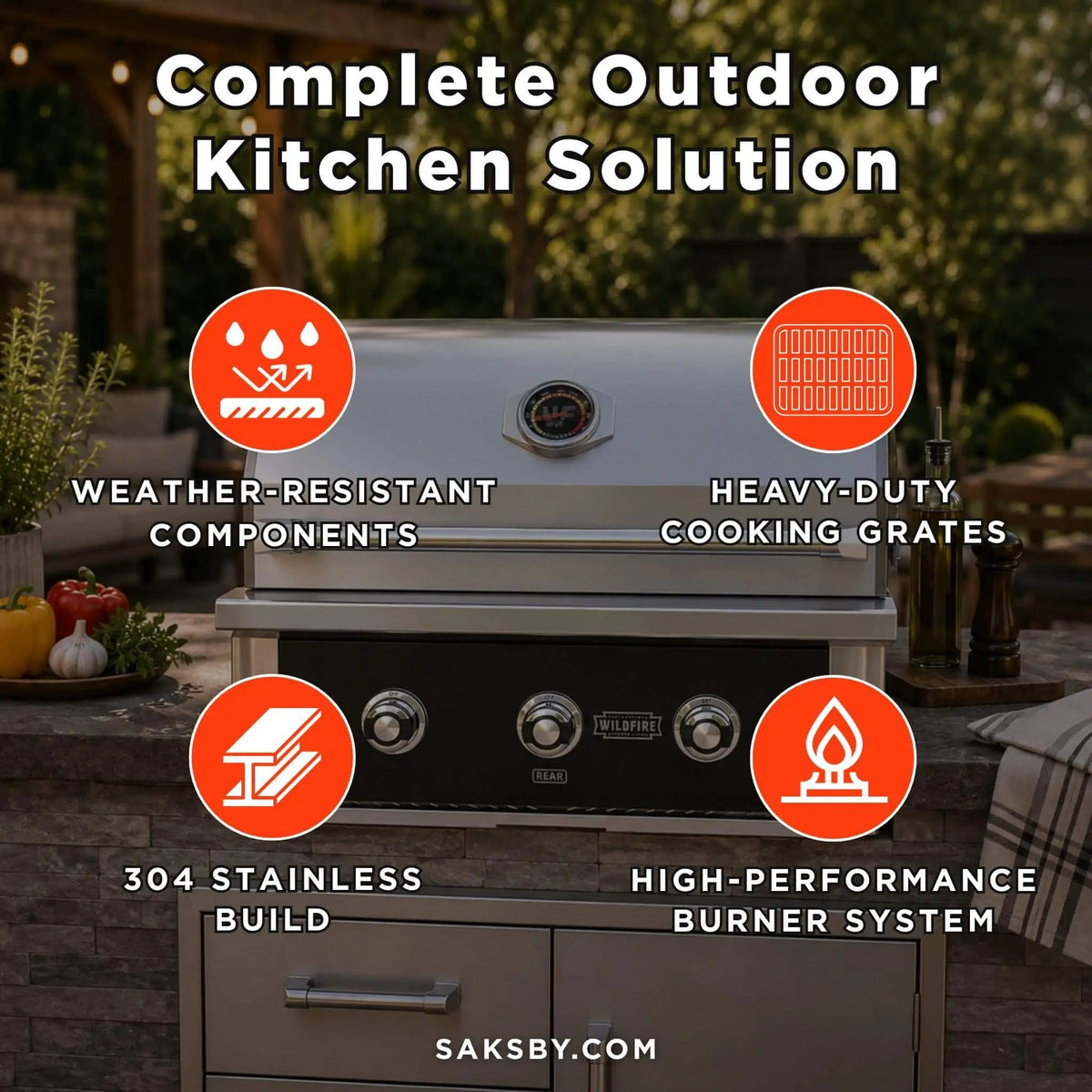 Wildfire Outdoor Living Ranch Pro 30-Inch 304 Stainless Steel Grill | 30 Inch | Stainless Steel | Outdoor Grill