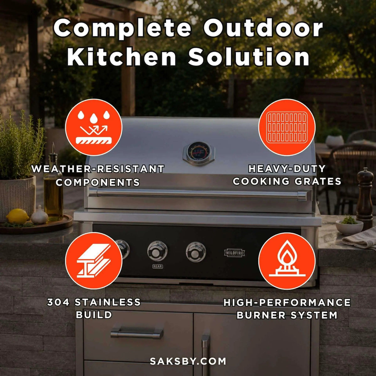 Wildfire Outdoor Living Ranch Pro 36-Inch 304 Stainless Steel Grill | 36 Inch | Stainless Steel | Outdoor Grill