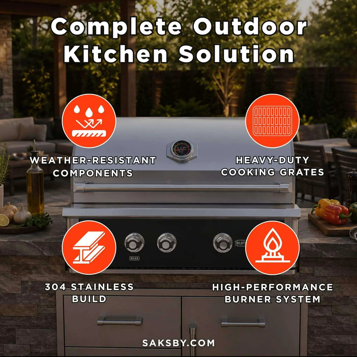 Wildfire Outdoor Living Ranch Pro 42-Inch 304 Stainless Steel Grill | 42 Inch | Stainless Steel | Outdoor Grill