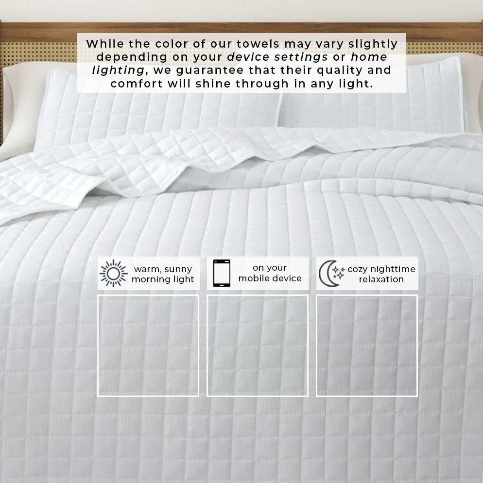 Box-Stitched Seersucker Quilt Set - Seersucker Collection from PriceLows™