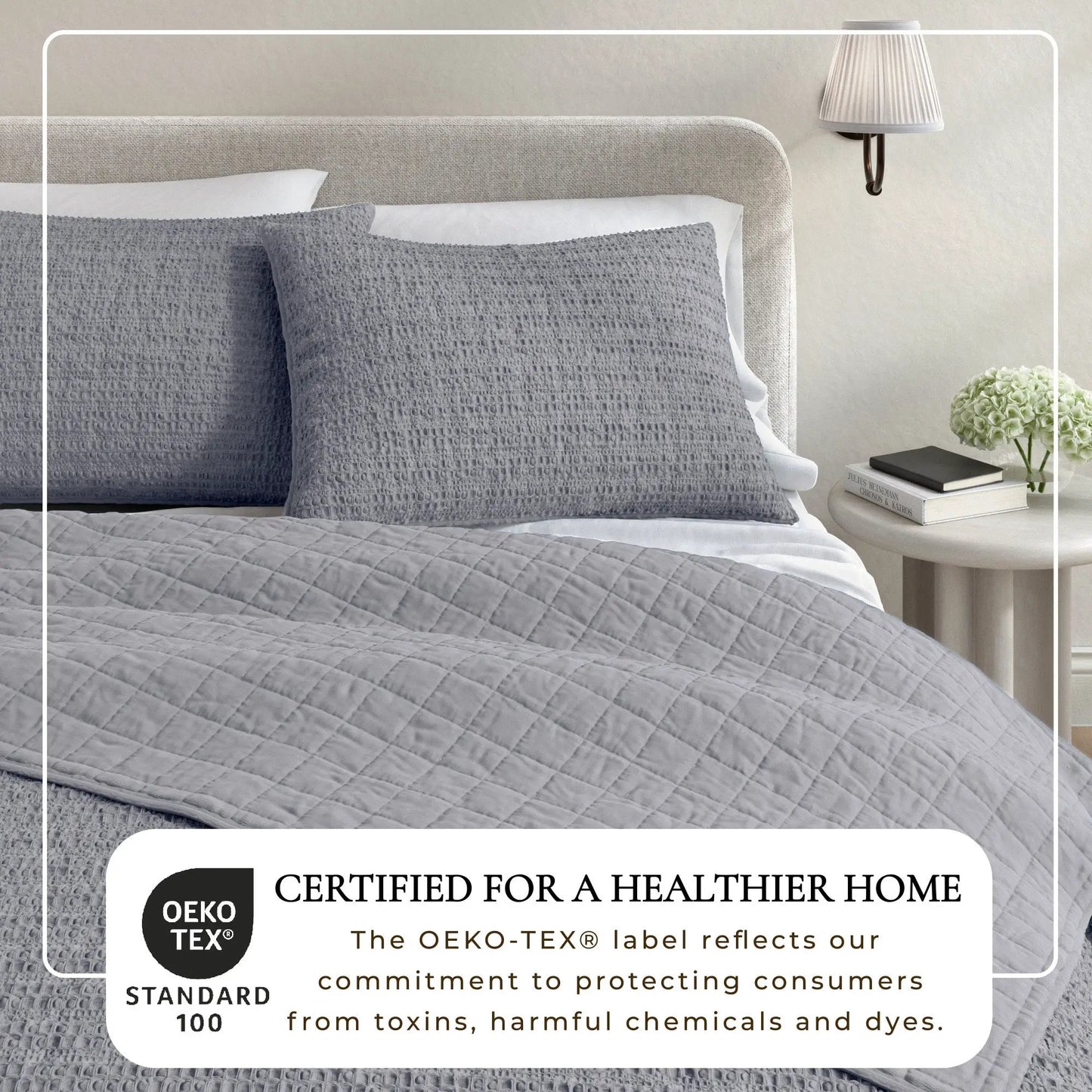 100% Cotton Honeycomb Waffle Garment Washed Quilt Set - Genevieve Collection from PriceLows™
