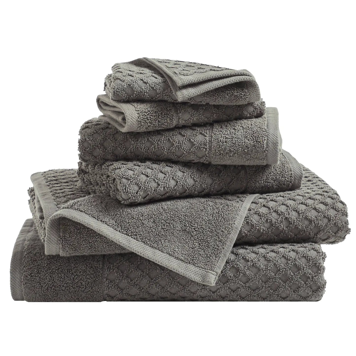 Cotton Diamond Waffle Weave Bath Towel Set - Grayson Collection from PriceLows™