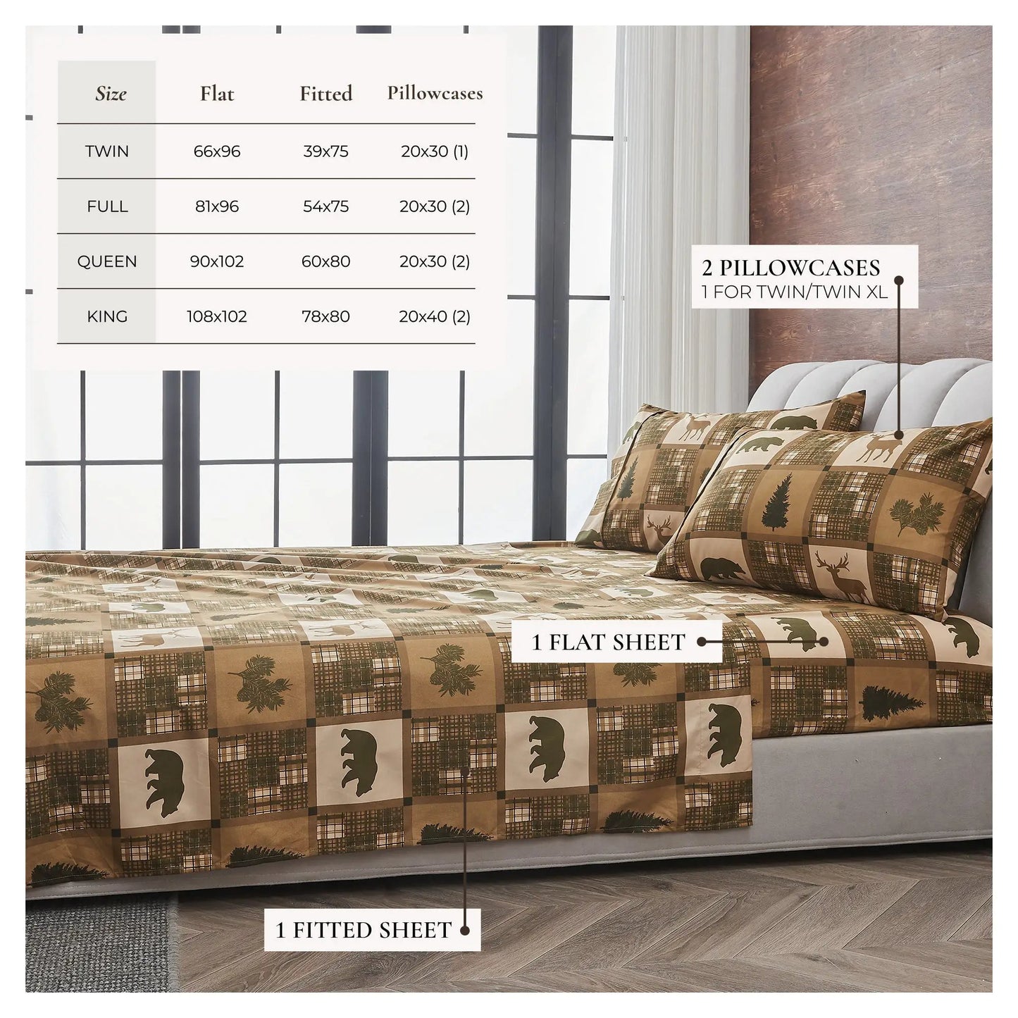 Lodge Printed Sheet Set - Mountain Ridge Collection from PriceLows™
