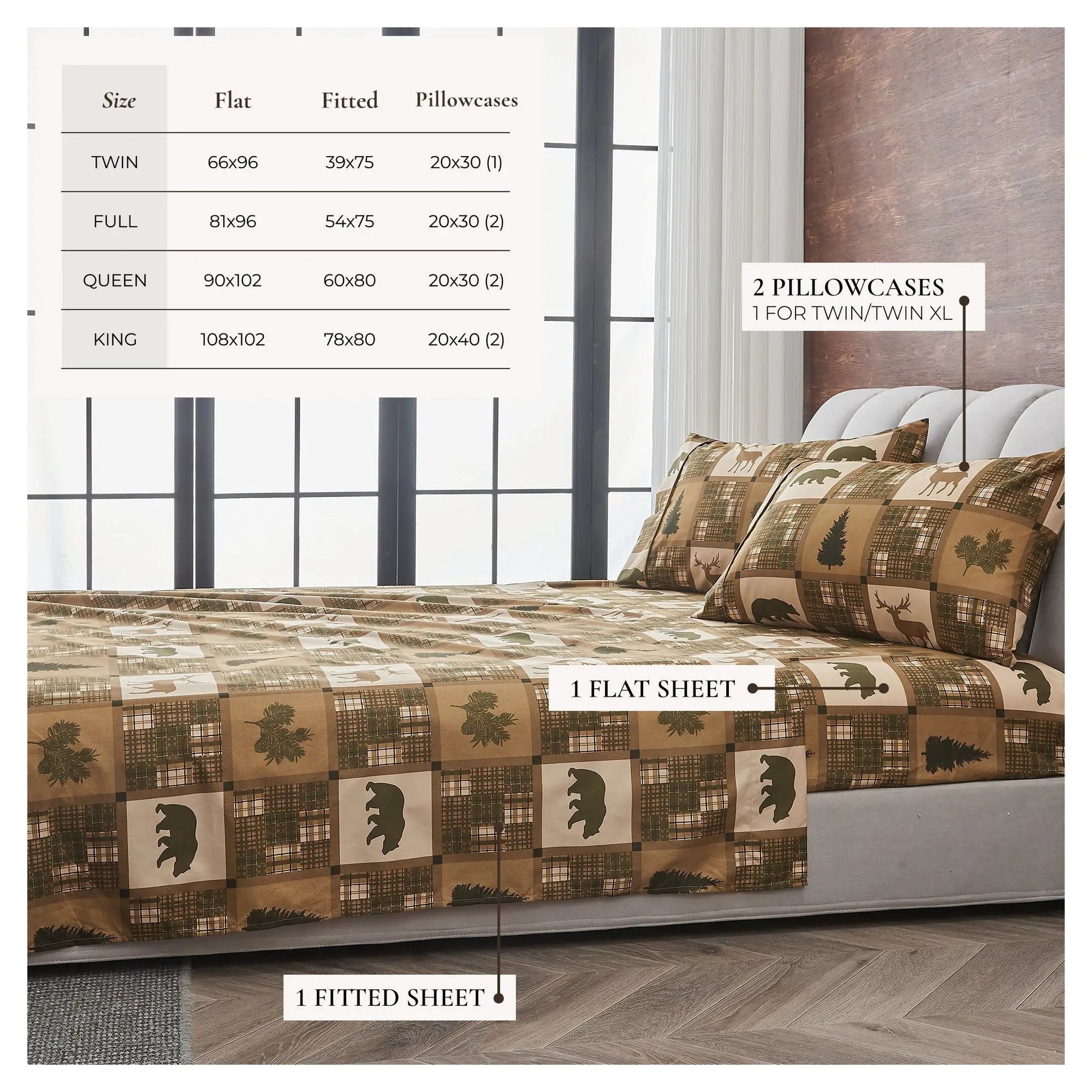 Lodge Printed Sheet Set - Mountain Ridge Collection from PriceLows™