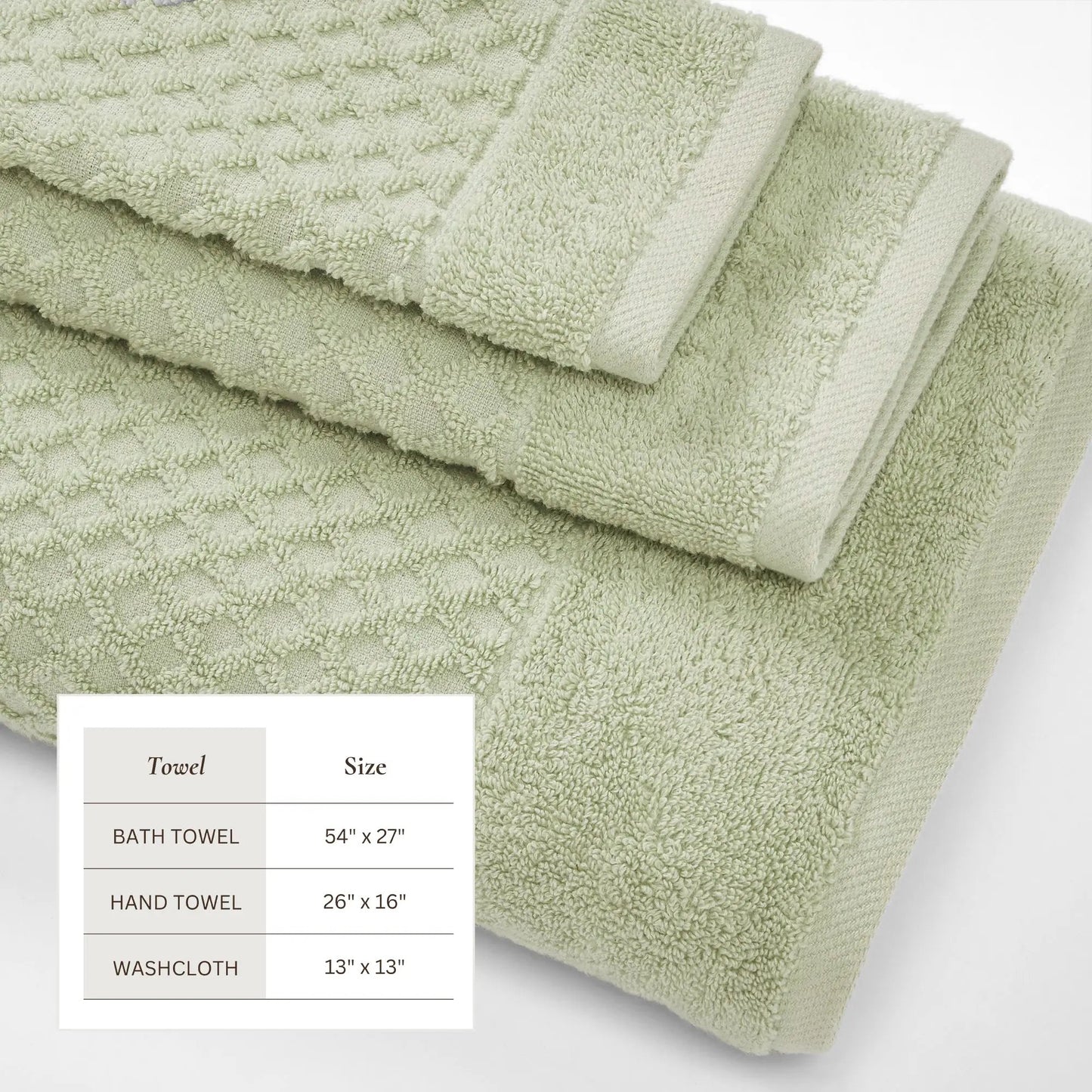 Cotton Diamond Waffle Weave Bath Towel Set - Grayson Collection from PriceLows™