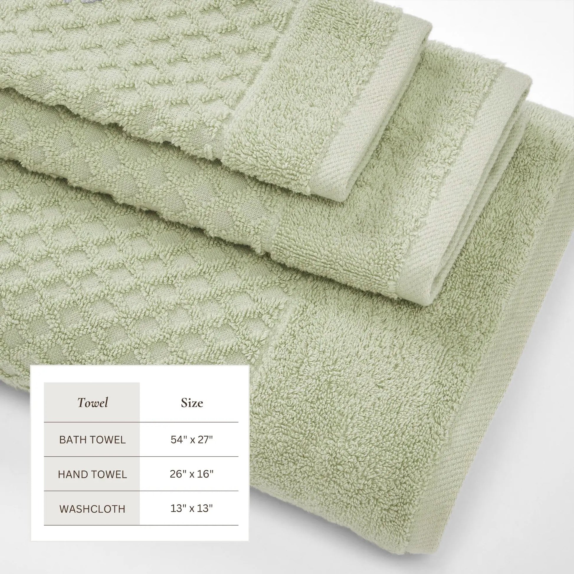 Cotton Diamond Waffle Weave Bath Towel Set - Grayson Collection from PriceLows™
